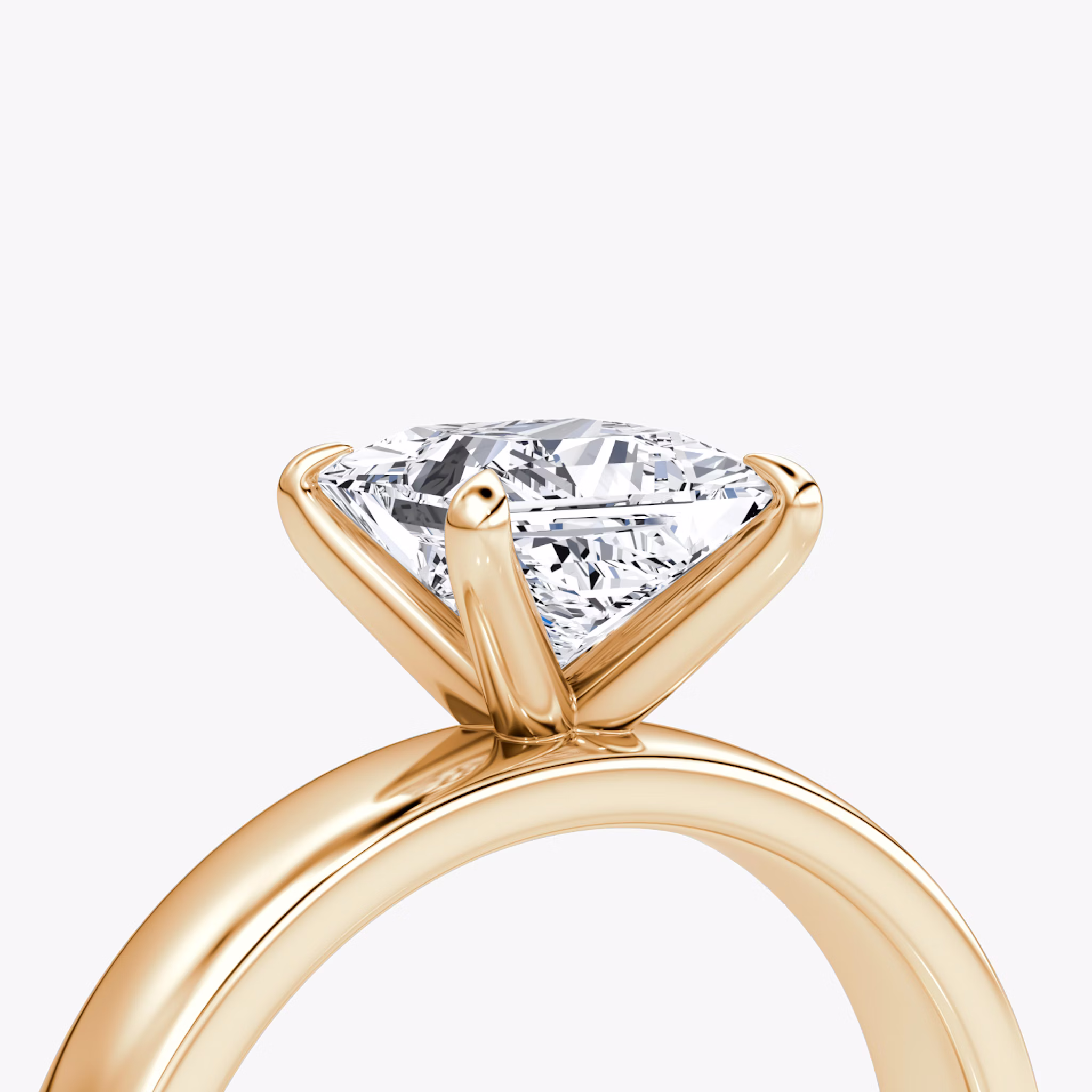 Cigar Band Solitaire | Princess | 14k | Rose Gold | bandWidth: 4mm | diamondOrientation: vertical | caratWeight: other