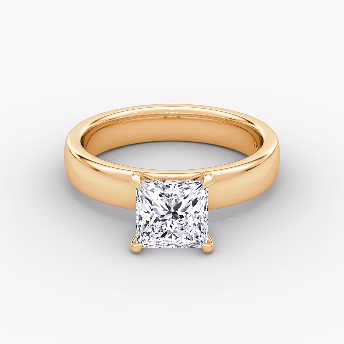 Cigar Band Solitaire Princess | Rose Gold