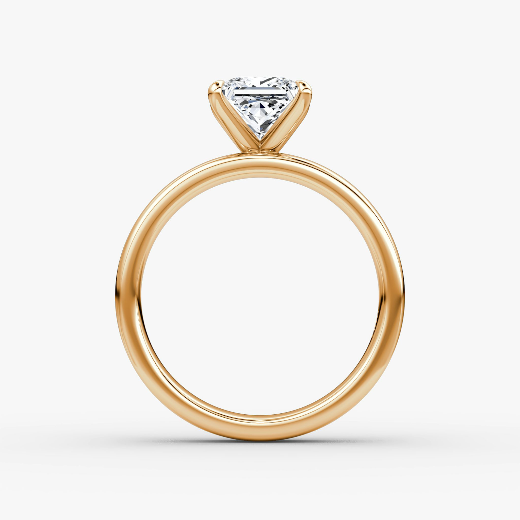 Cigar Band Solitaire | Princess | 14k | Rose Gold | bandWidth: 4mm | diamondOrientation: vertical | caratWeight: other