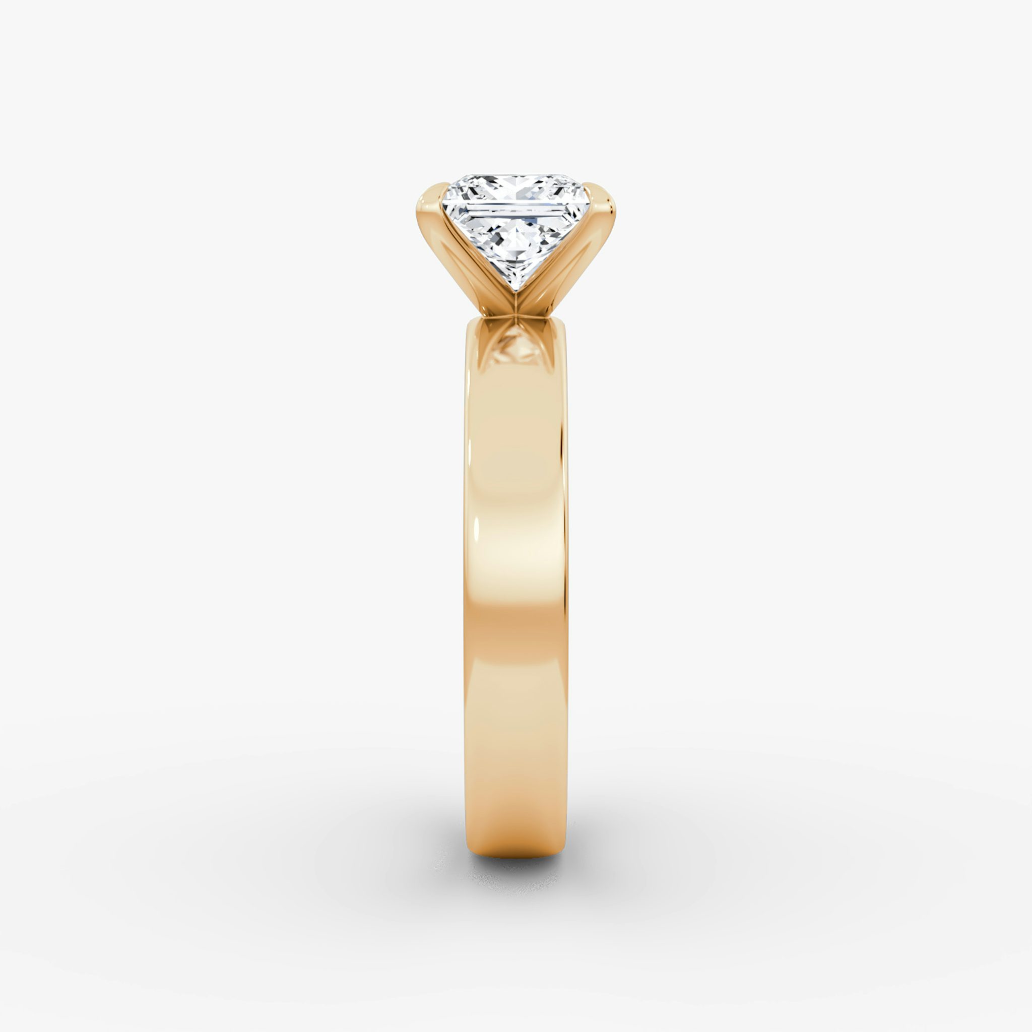 Cigar Band Solitaire | Princess | 14k | Rose Gold | bandWidth: 4mm | diamondOrientation: vertical | caratWeight: other