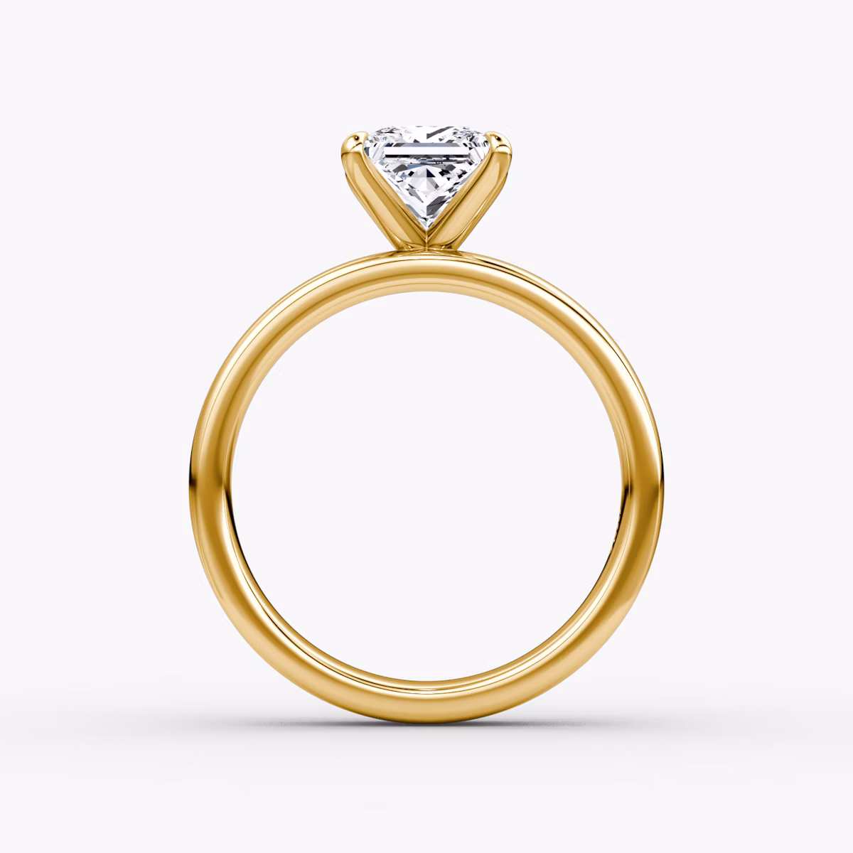 Cigar Band Solitaire | Princess | 18k | Yellow Gold | bandWidth: 4mm | diamondOrientation: vertical | caratWeight: other