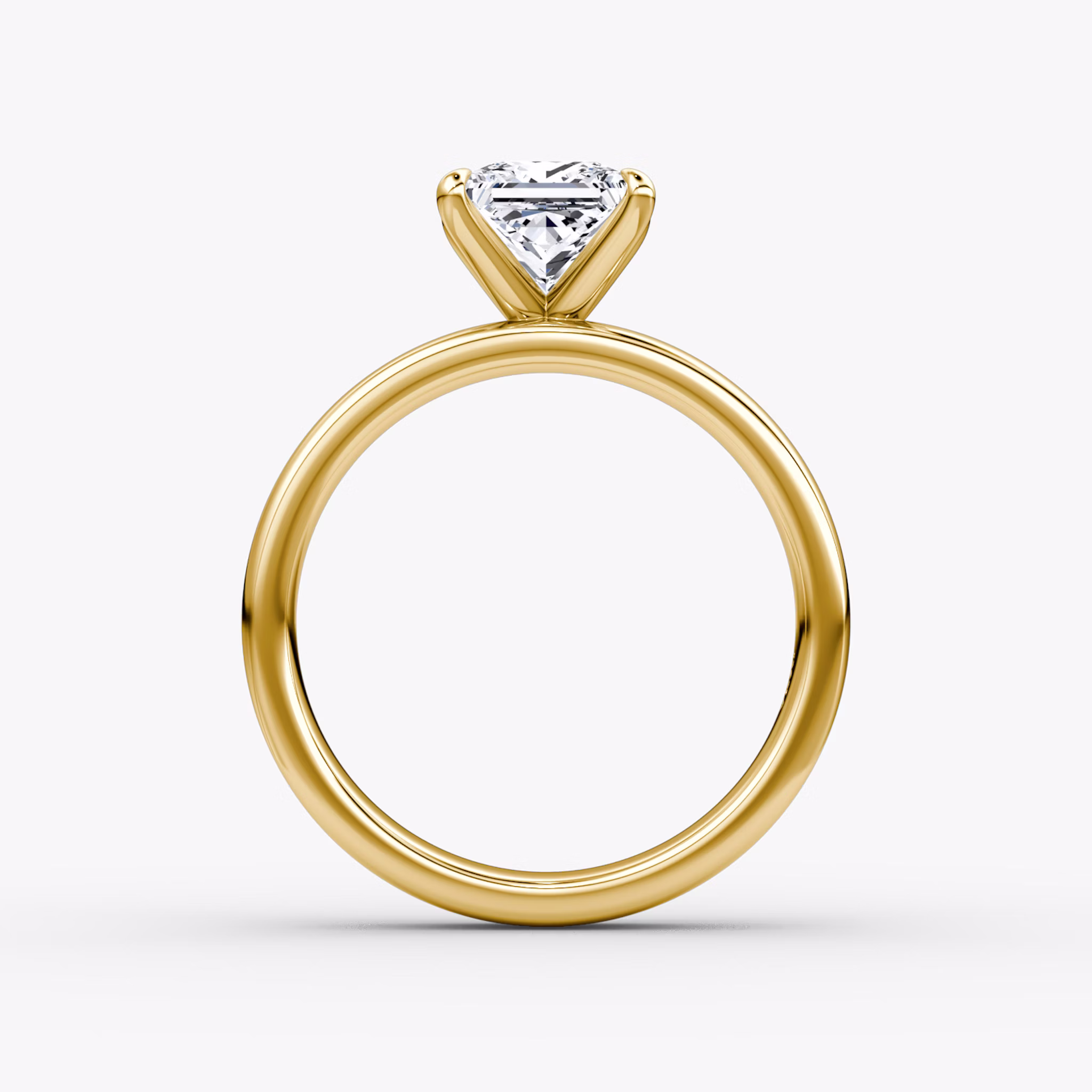 Cigar Band Solitaire | Princess | 18k | Yellow Gold | bandWidth: 4mm | diamondOrientation: vertical | caratWeight: other