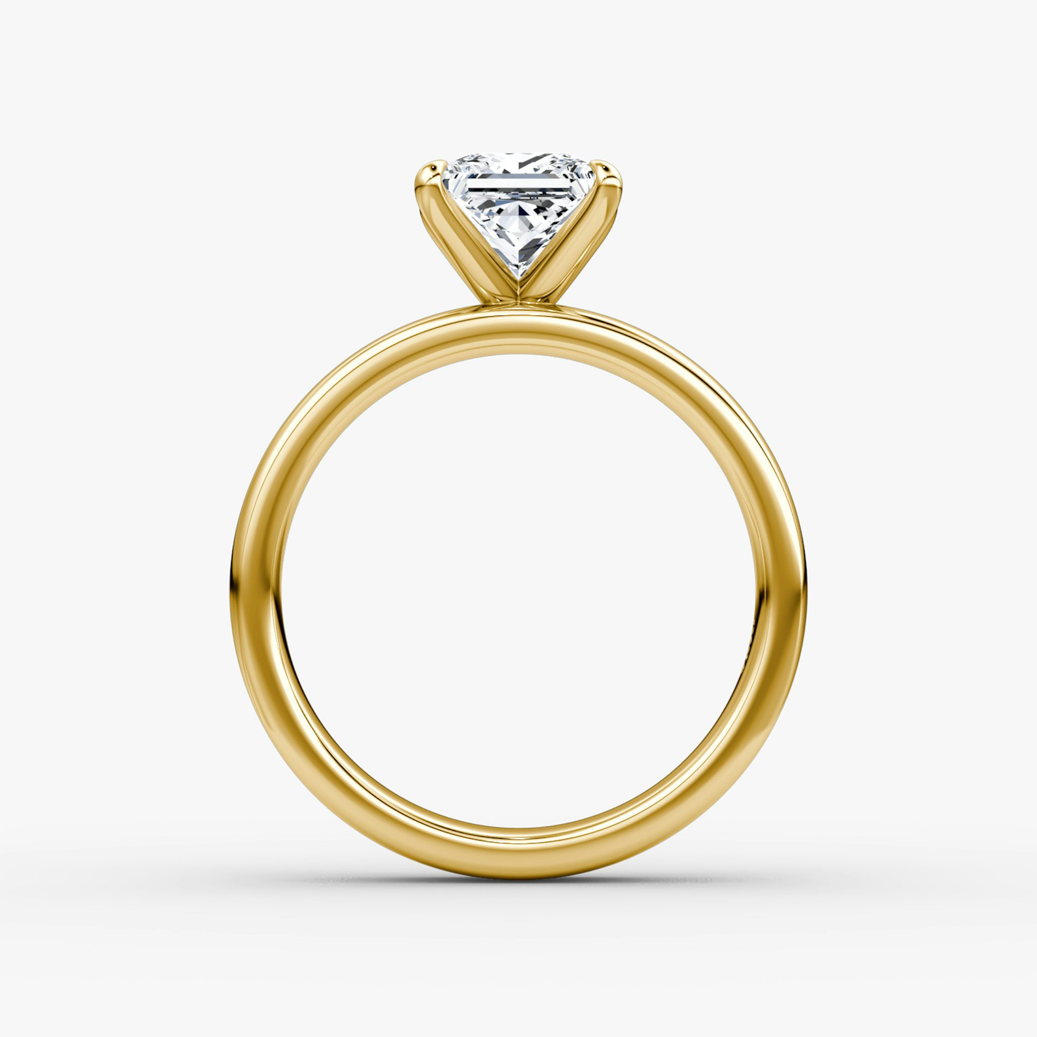 Cigar Band Solitaire | Princess | 18k | Yellow Gold | bandWidth: 4mm | diamondOrientation: vertical | caratWeight: other