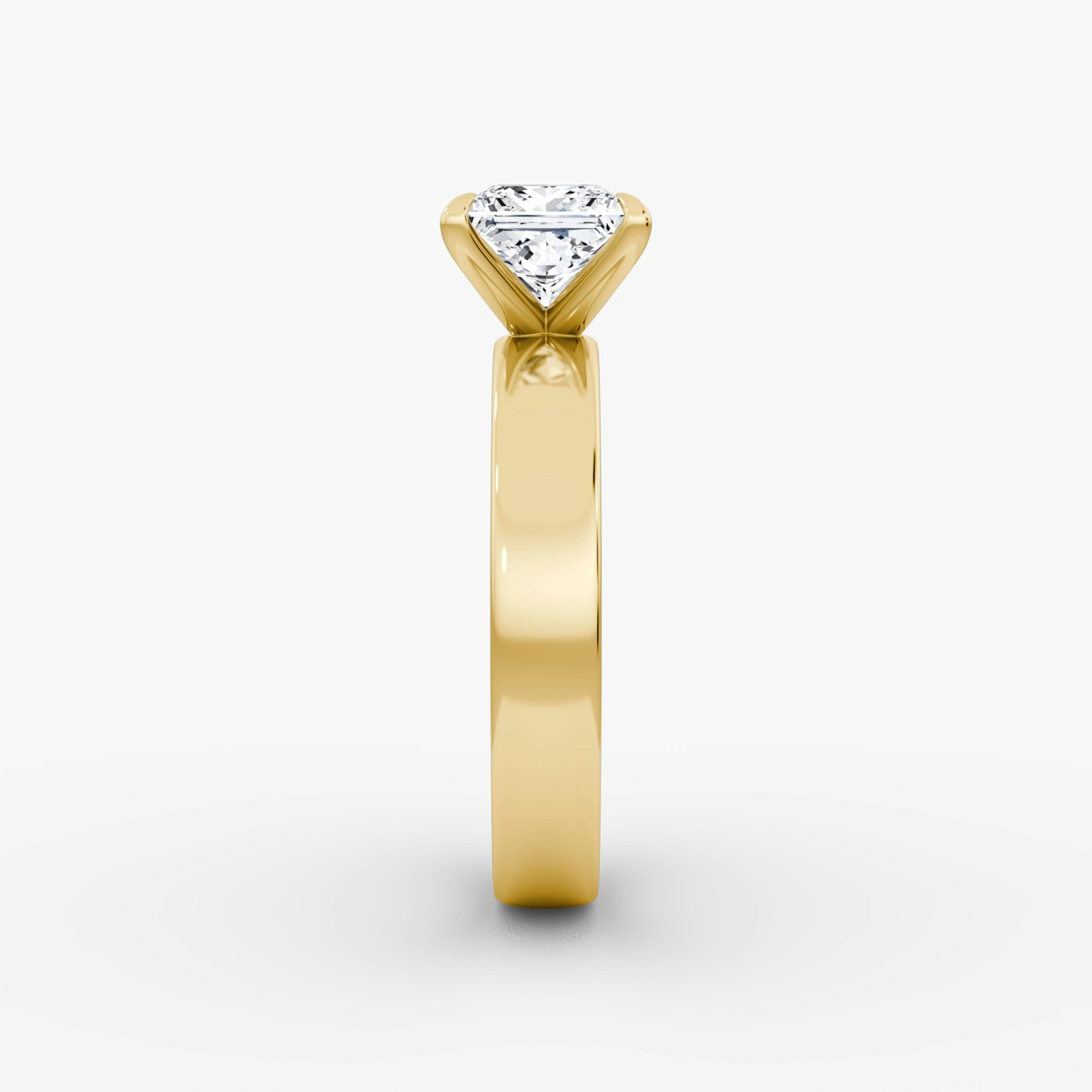 Cigar Band Solitaire | Princess | 18k | Yellow Gold | bandWidth: 4mm | diamondOrientation: vertical | caratWeight: other
