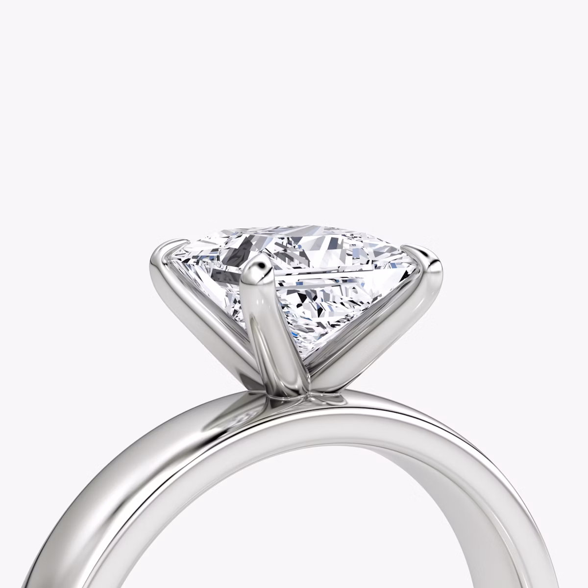 Cigar Band Solitaire | Princess | 18k | White Gold | bandWidth: 4mm | diamondOrientation: vertical | caratWeight: other