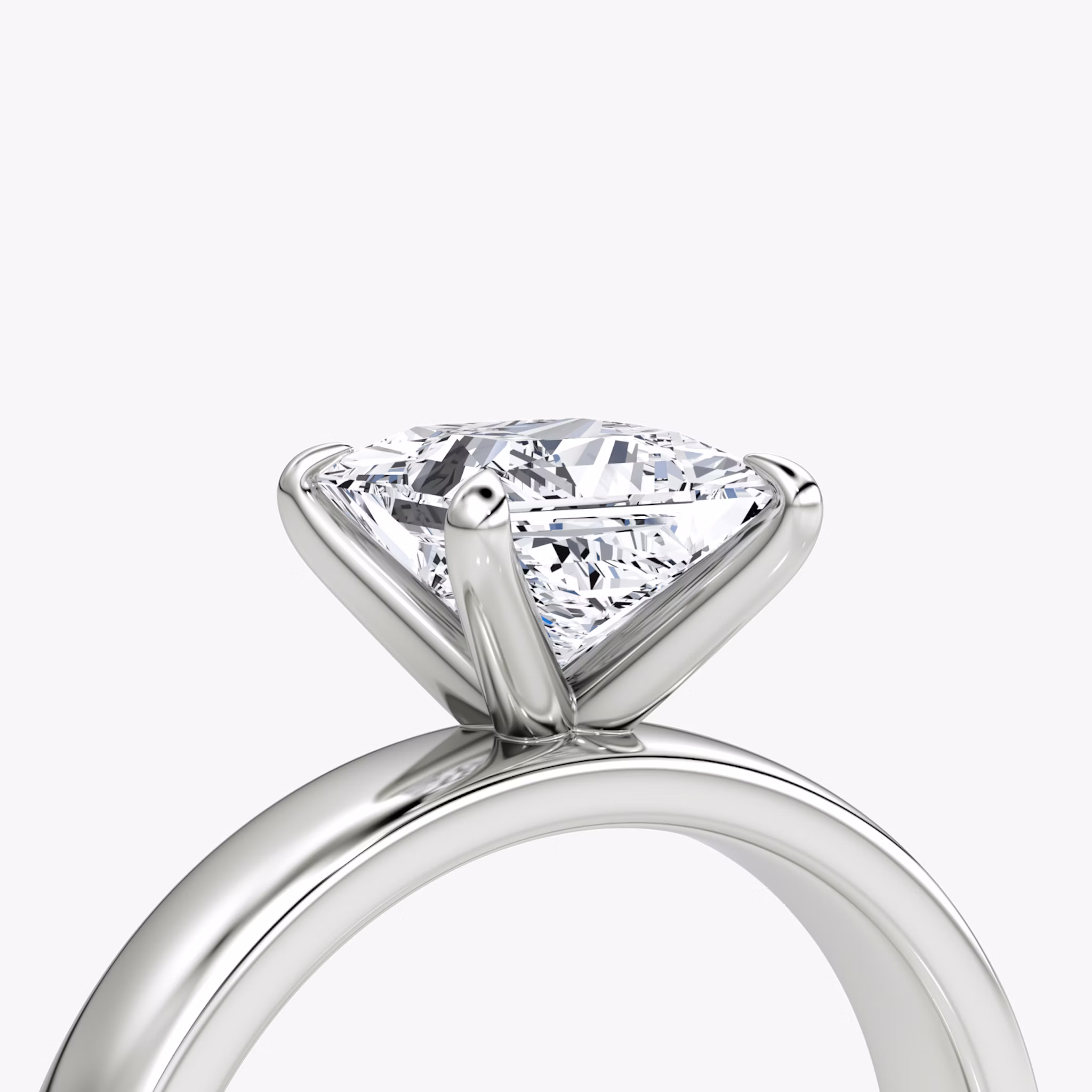 Cigar Band Solitaire | Princess | Platinum | bandWidth: 4mm | diamondOrientation: vertical | caratWeight: other