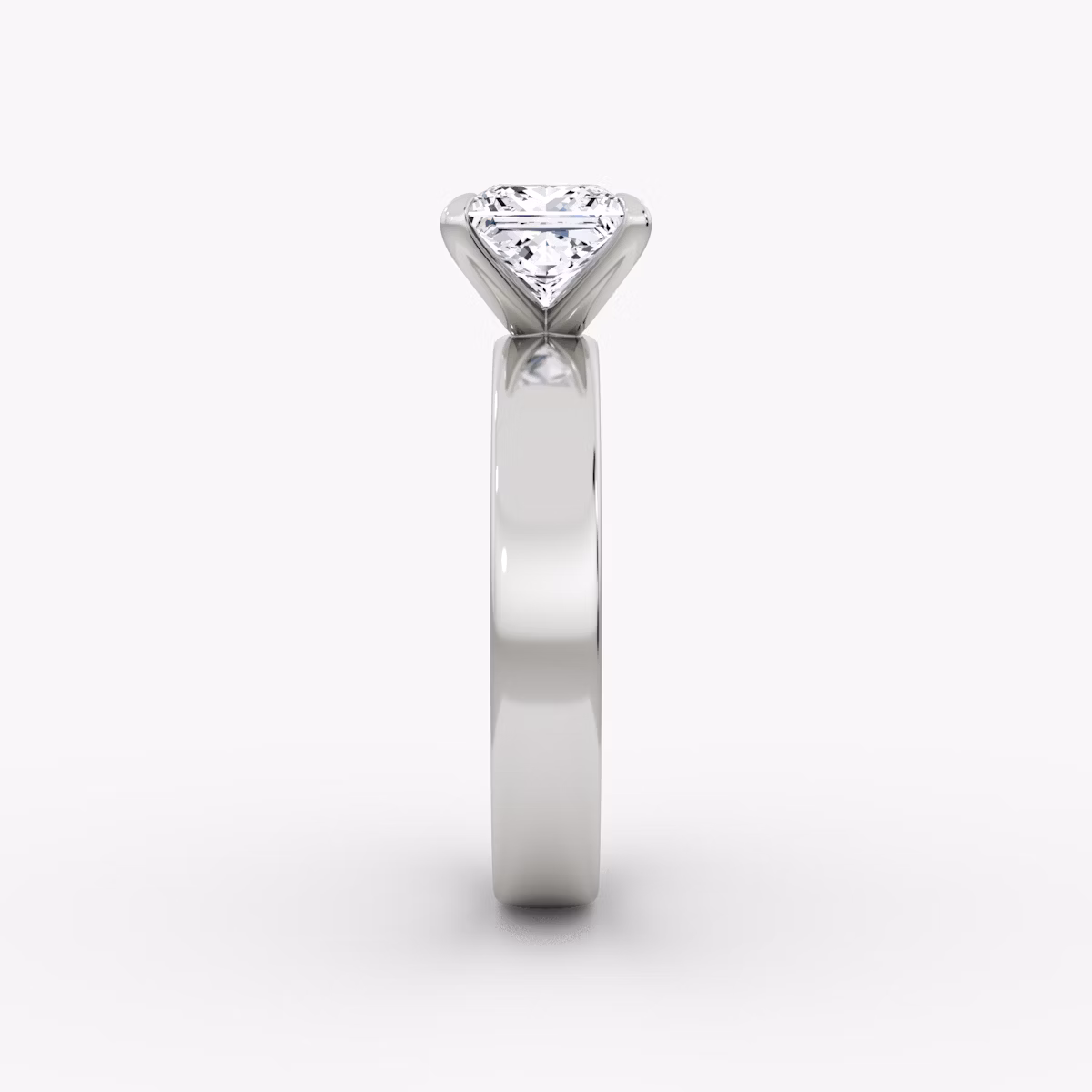 Cigar Band Solitaire | Princess | 18k | White Gold | bandWidth: 4mm | diamondOrientation: vertical | caratWeight: other