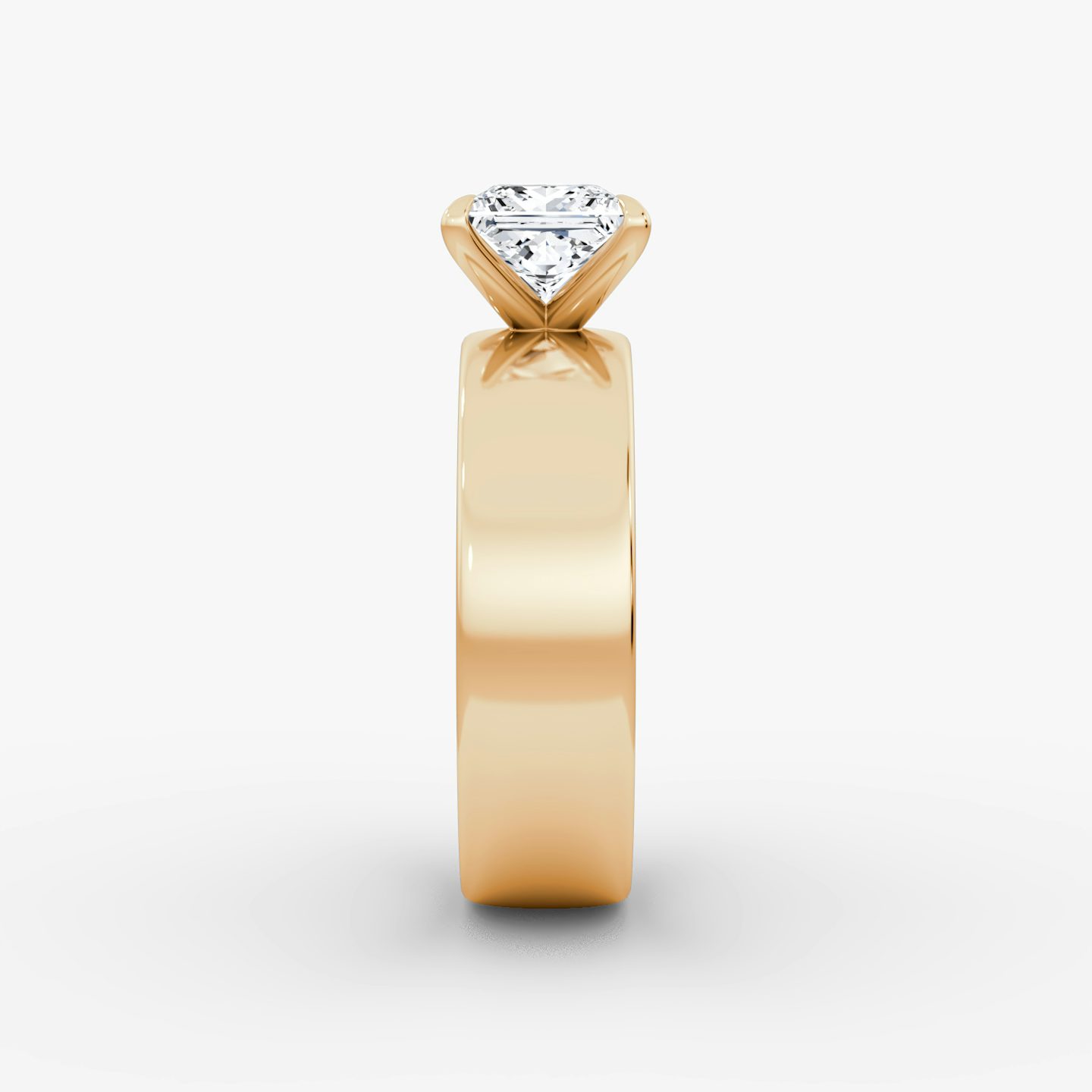Cigar Band Solitaire | Princess | 14k | Rose Gold | bandWidth: 6mm | diamondOrientation: vertical | caratWeight: other
