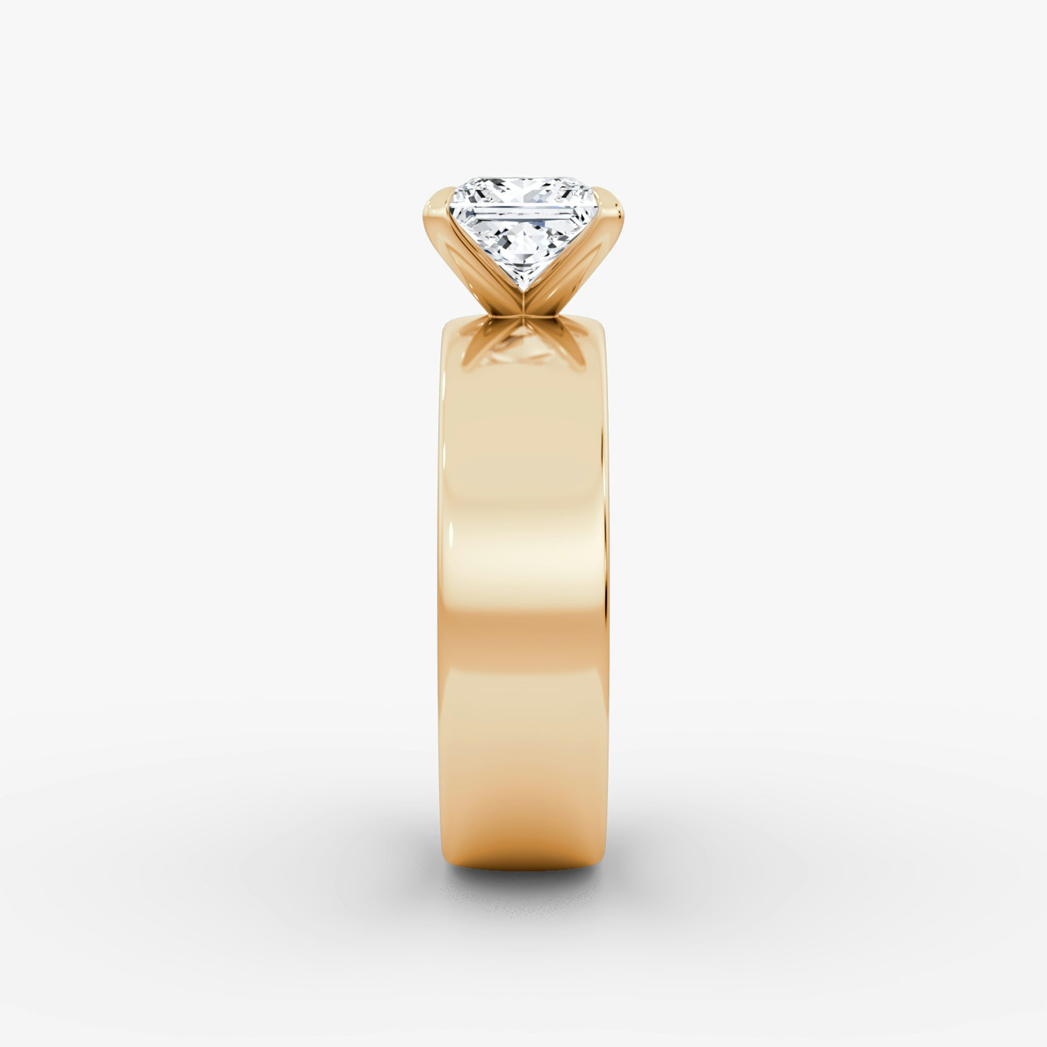 Cigar Band Solitaire | Princess | 14k | Rose Gold | bandWidth: 6mm | diamondOrientation: vertical | caratWeight: other
