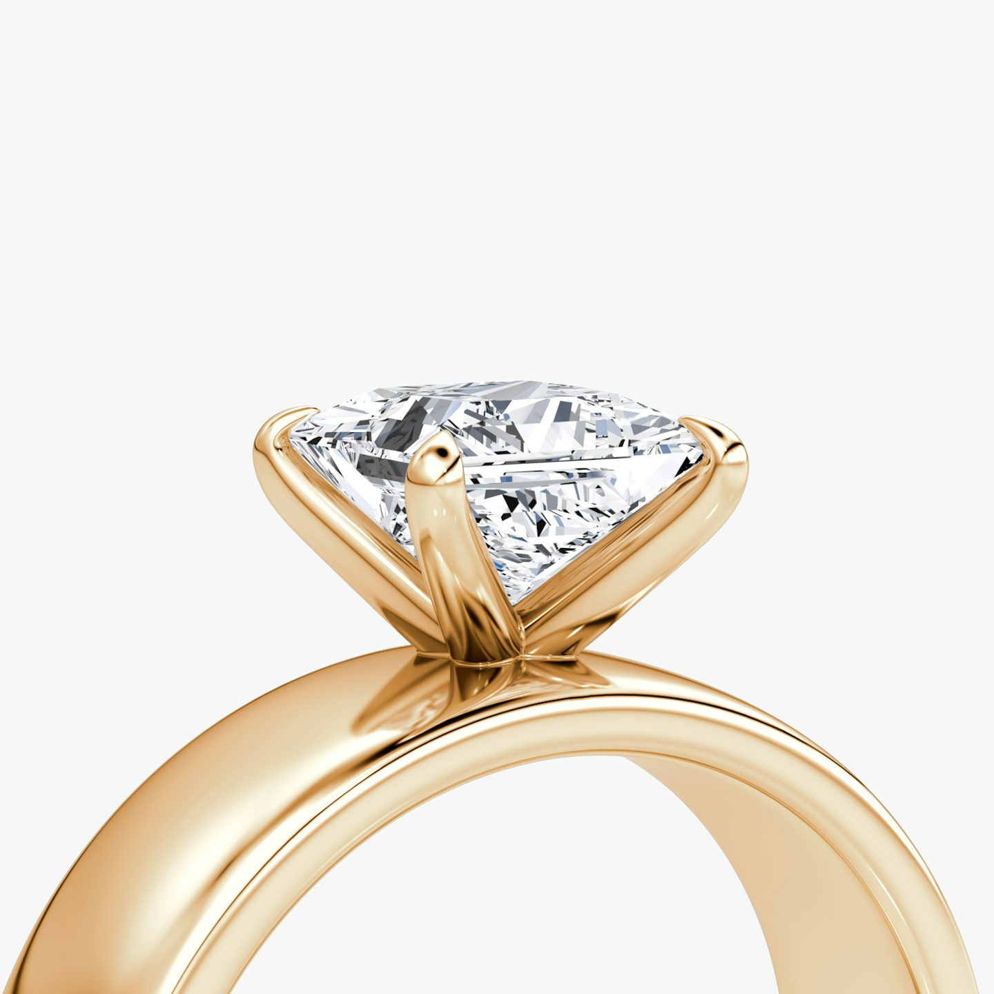 Cigar Band Solitaire | Princess | 14k | Rose Gold | bandWidth: 6mm | diamondOrientation: vertical | caratWeight: other