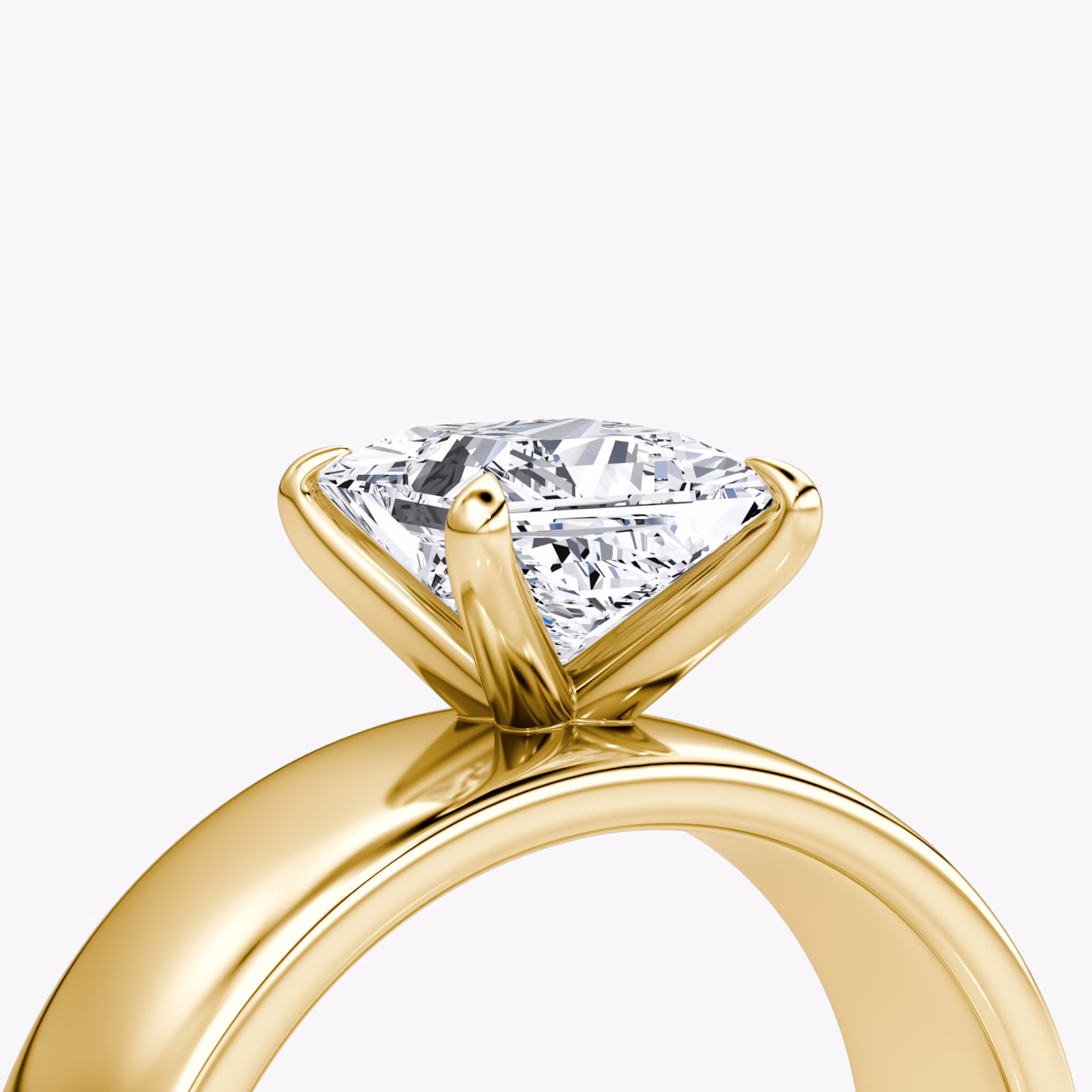 Cigar Band Solitaire | Princess | 18k | Yellow Gold | bandWidth: 6mm | diamondOrientation: vertical | caratWeight: other