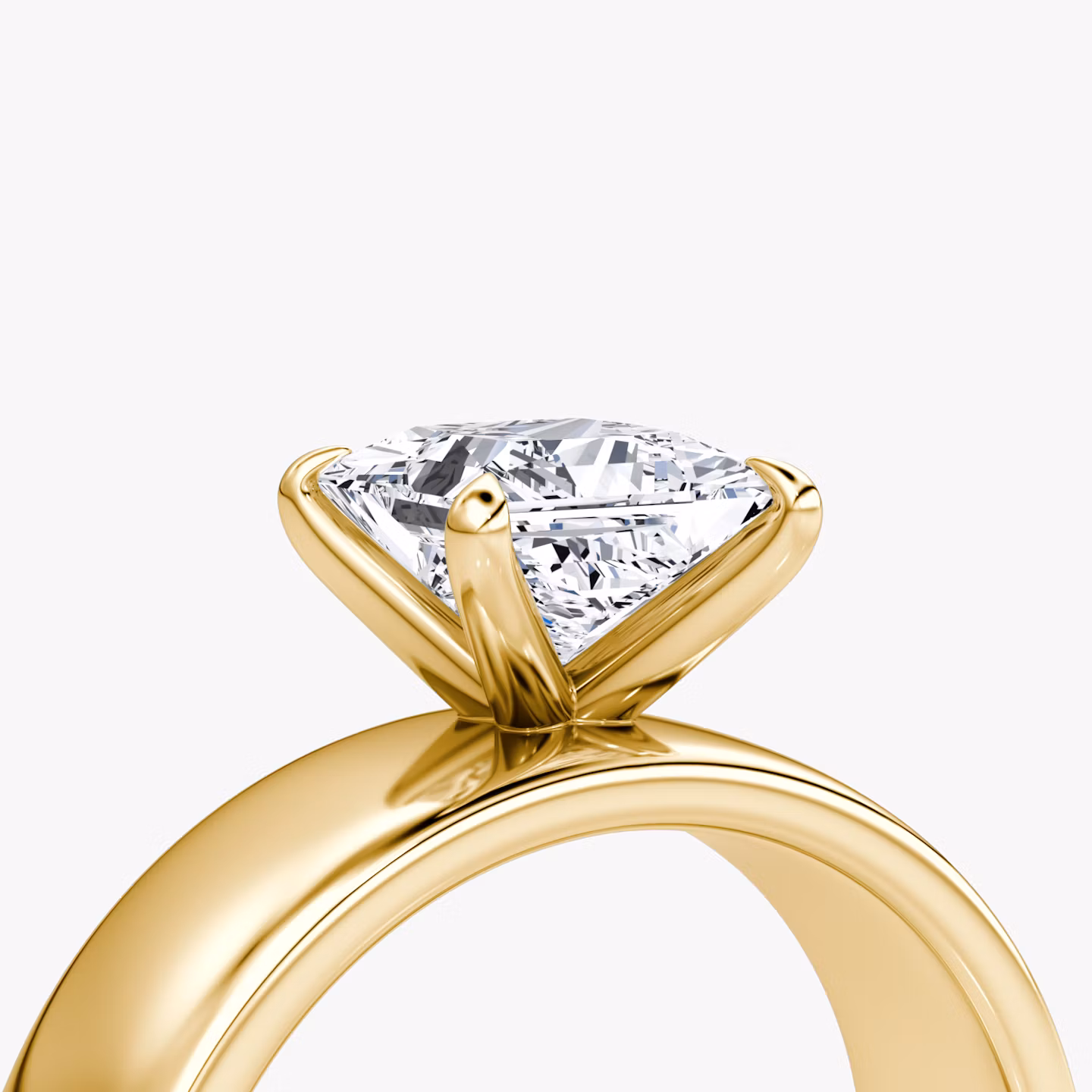 Cigar Band Solitaire | Princess | 18k | Yellow Gold | bandWidth: 6mm | diamondOrientation: vertical | caratWeight: other
