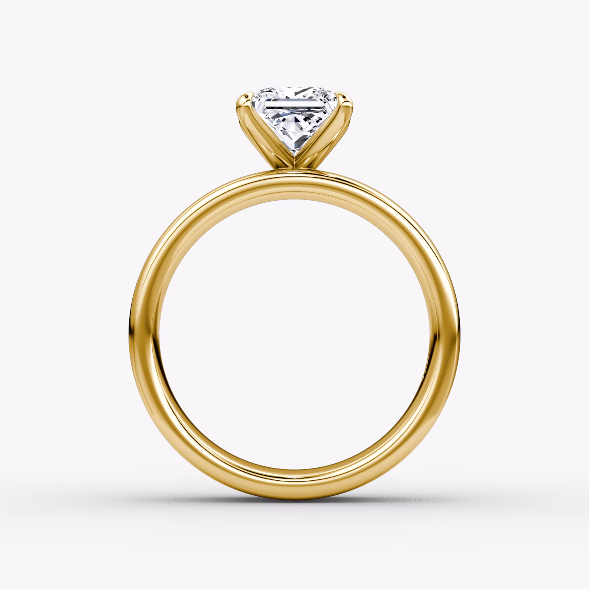 Cigar Band Solitaire | Princess | 18k | Yellow Gold | bandWidth: 6mm | diamondOrientation: vertical | caratWeight: other