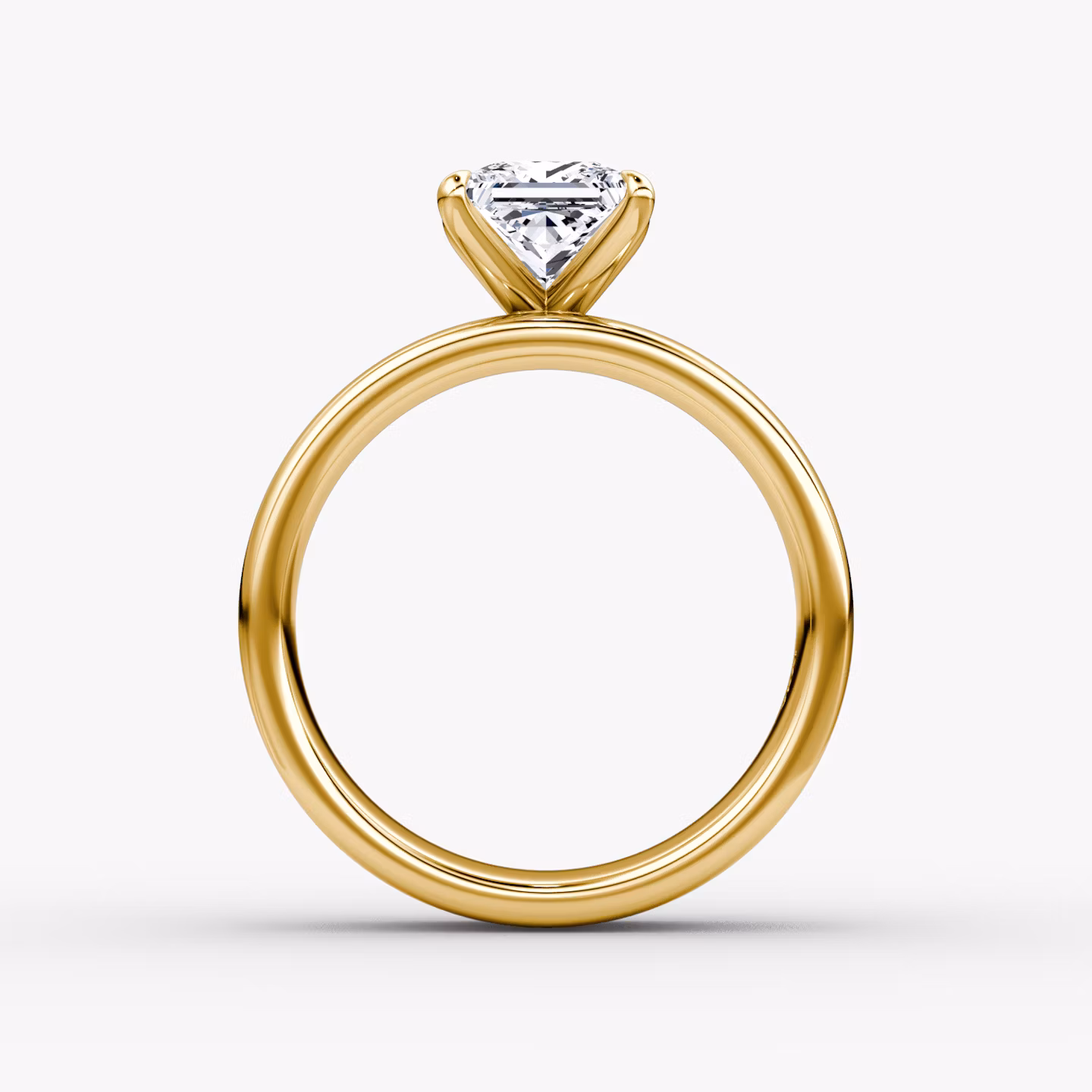Cigar Band Solitaire | Princess | 18k | Yellow Gold | bandWidth: 6mm | diamondOrientation: vertical | caratWeight: other