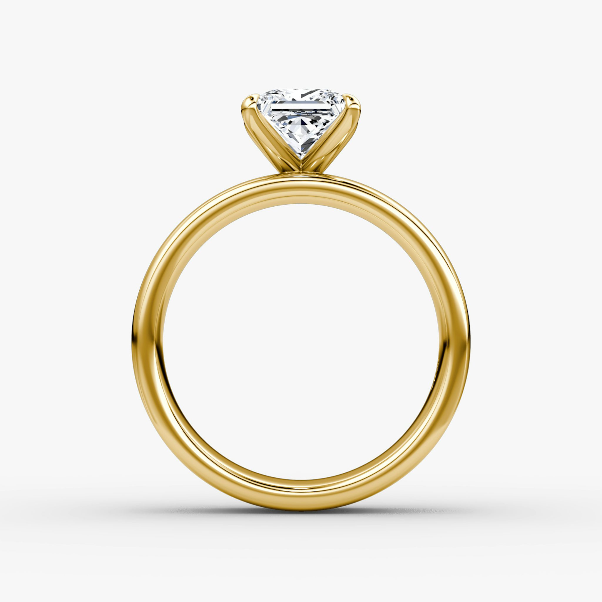 Cigar Band Solitaire | Princess | 18k | Yellow Gold | bandWidth: 6mm | diamondOrientation: vertical | caratWeight: other