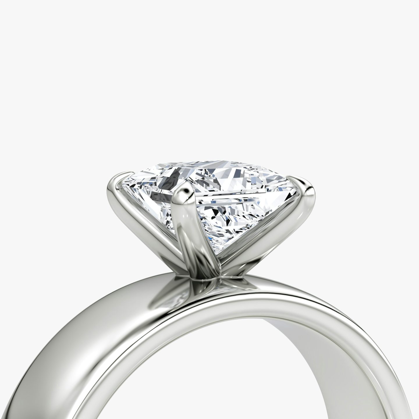 Cigar Band Solitaire | Princess | Platinum | bandWidth: 6mm | diamondOrientation: vertical | caratWeight: other