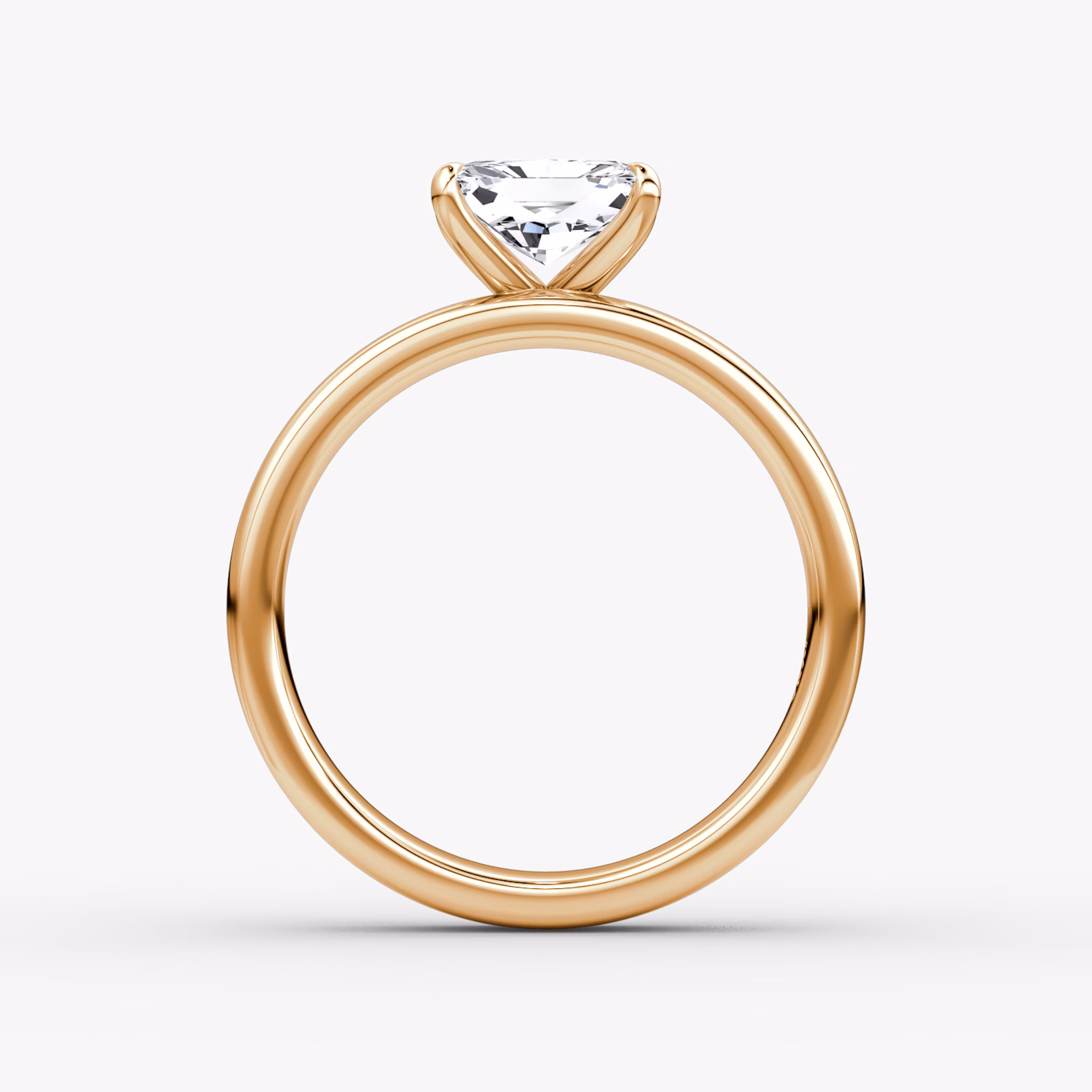 Cigar Band Solitaire | Radiant | 14k | Rose Gold | bandWidth: 4mm | diamondOrientation: horizontal | caratWeight: other