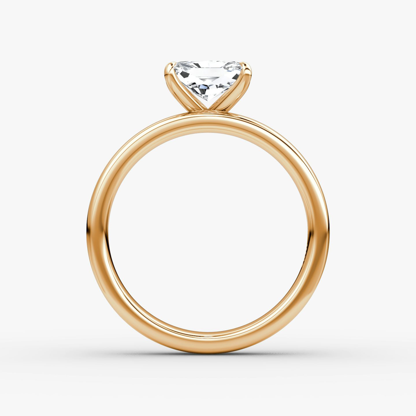 Solitaire Cigar Band | Radiant | 14k | Or rose | bandWidth: 4mm | diamondOrientation: horizontal | caratWeight: other