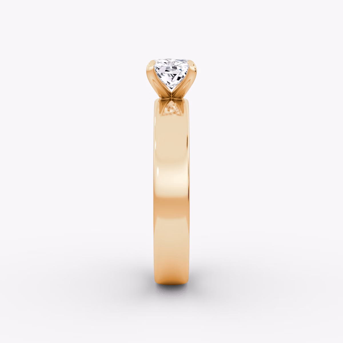 Solitaire Cigar Band | Radiant | 14k | Or rose | bandWidth: 4mm | diamondOrientation: horizontal | caratWeight: other