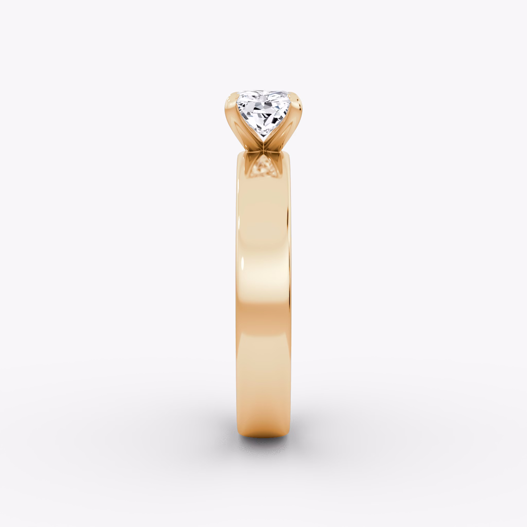 Cigar Band Solitaire | Radiant | 14k | Rose Gold | bandWidth: 4mm | diamondOrientation: horizontal | caratWeight: other