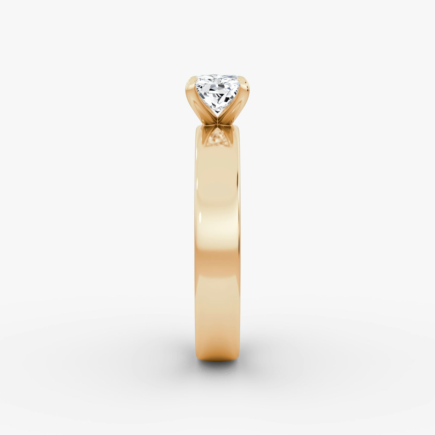 Solitaire Cigar Band | Radiant | 14k | Or rose | bandWidth: 4mm | diamondOrientation: horizontal | caratWeight: other