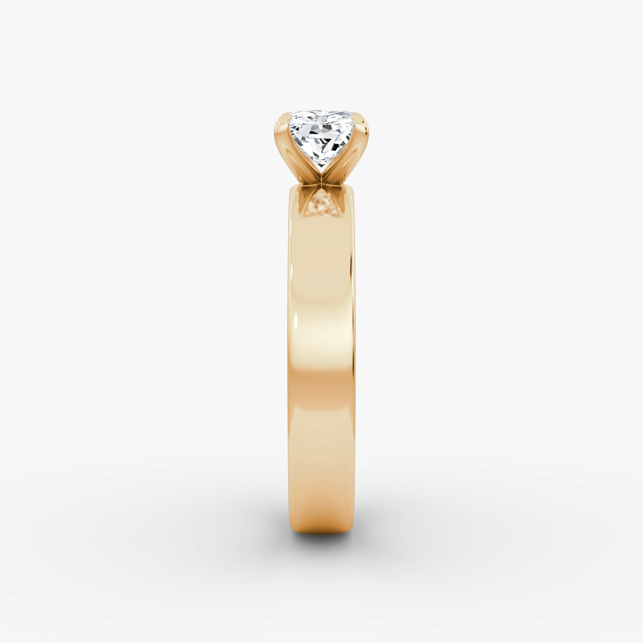 Cigar Band Solitaire | Radiant | 14k | Rose Gold | bandWidth: 4mm | diamondOrientation: horizontal | caratWeight: other