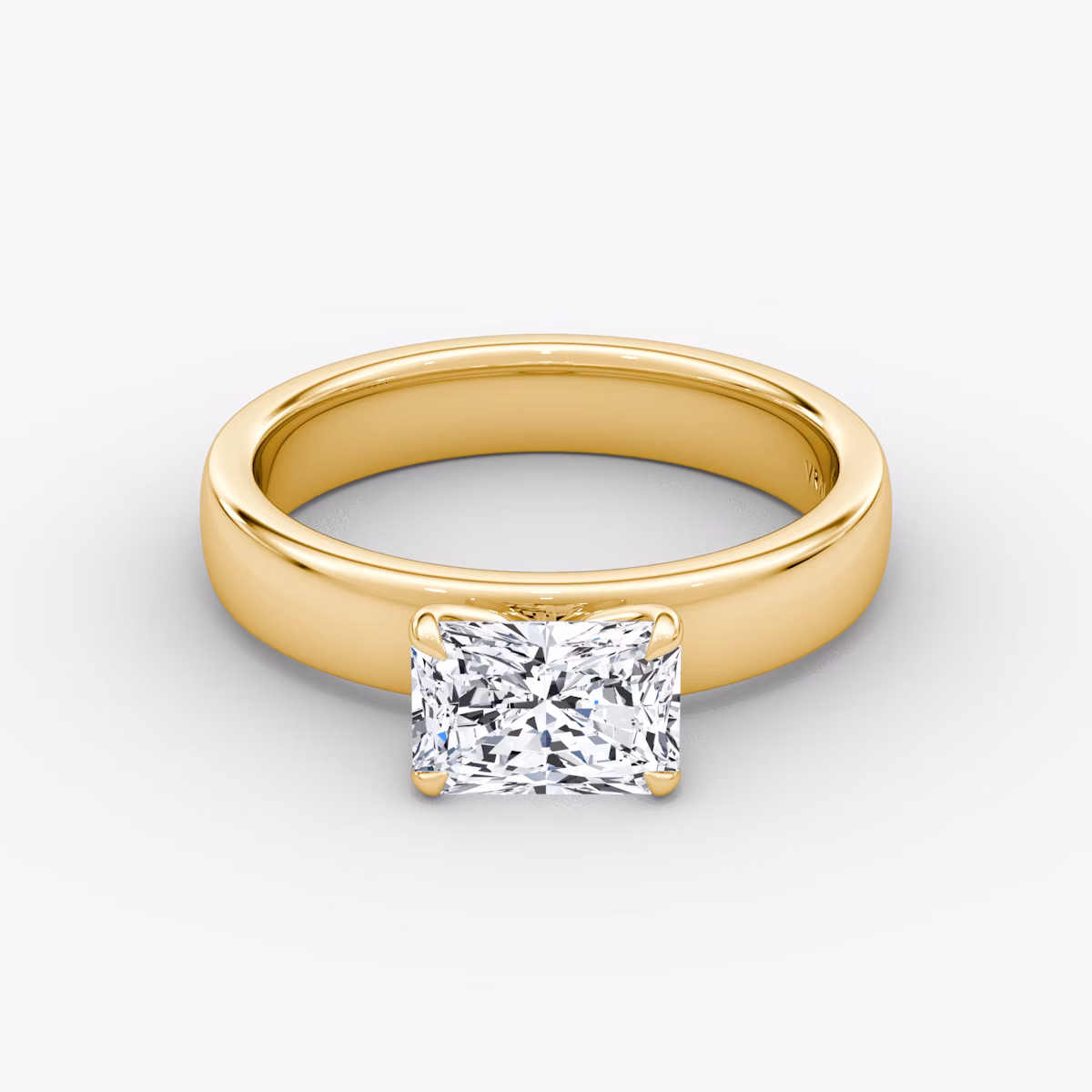 Solitario Cigar Band | Radiante | 18k | Oro amarillo | bandWidth: 4mm | diamondOrientation: horizontal | caratWeight: other