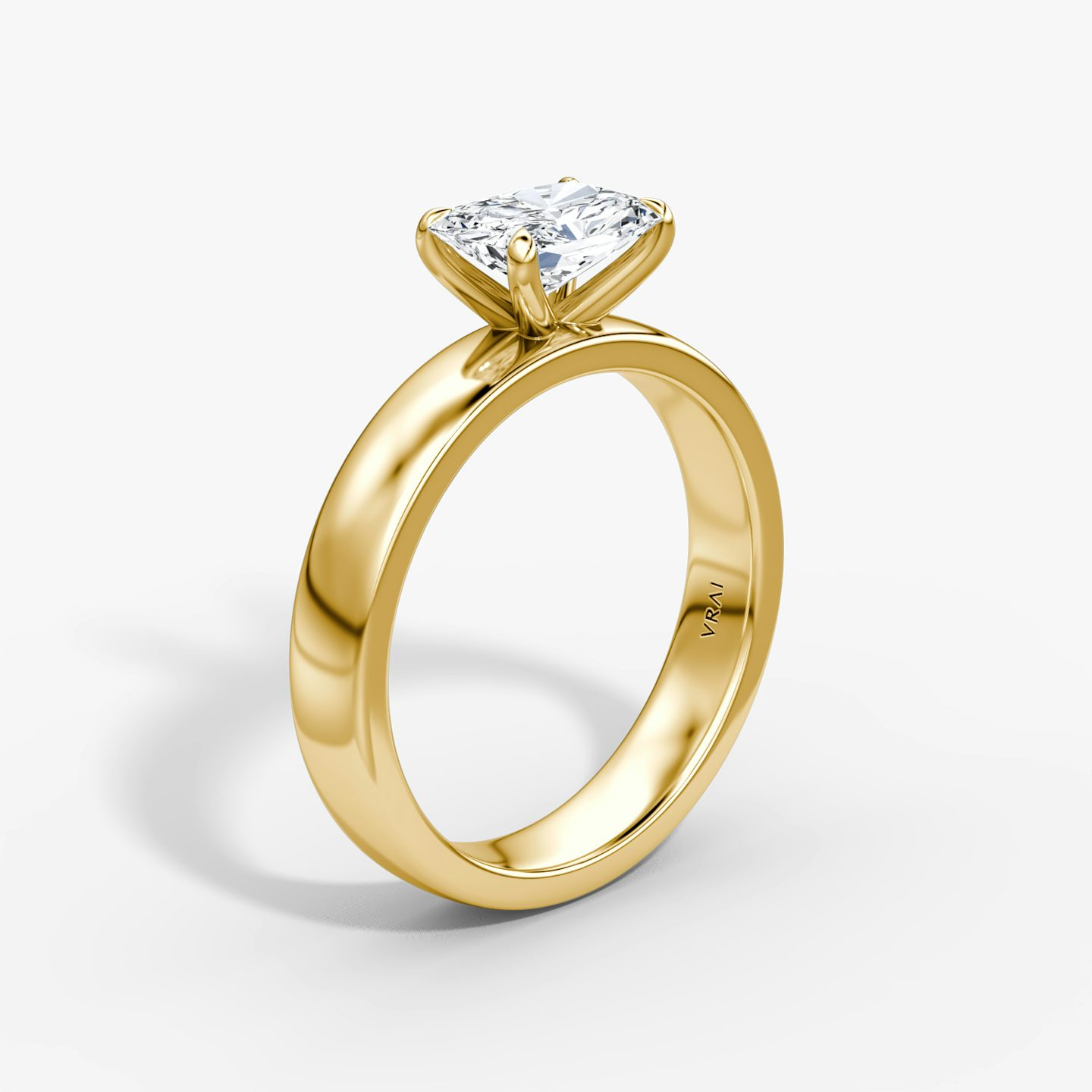 Solitario Cigar Band | Radiante | 18k | Oro amarillo | bandWidth: 4mm | diamondOrientation: horizontal | caratWeight: other