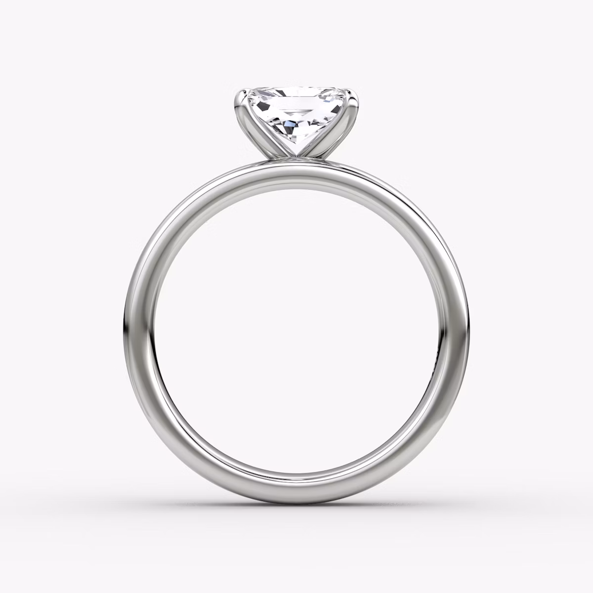 Cigar Band Solitaire | Radiant | 18k | White Gold | bandWidth: 4mm | diamondOrientation: horizontal | caratWeight: other