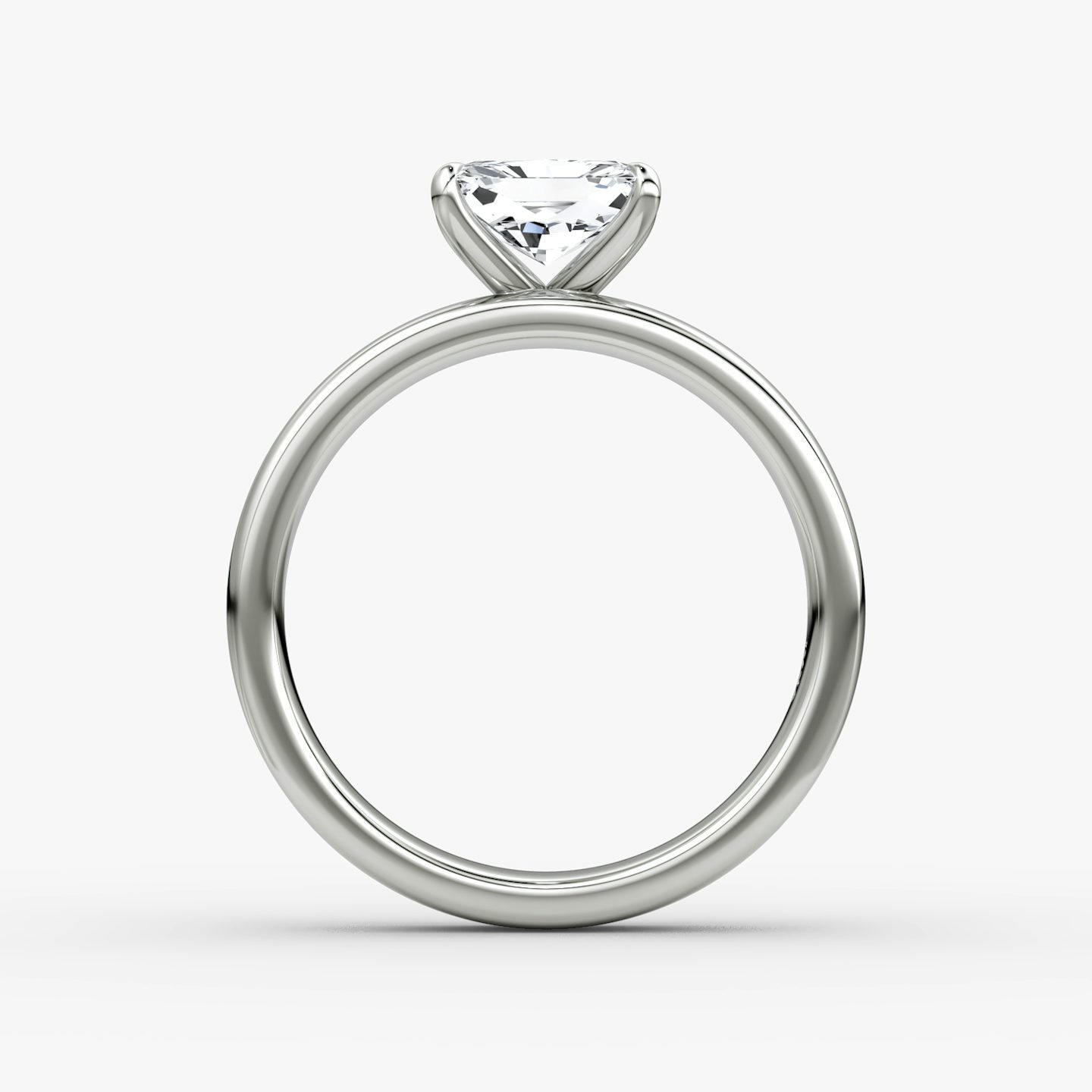 Cigar Band Solitaire | Radiant | 18k | White Gold | bandWidth: 4mm | diamondOrientation: horizontal | caratWeight: other