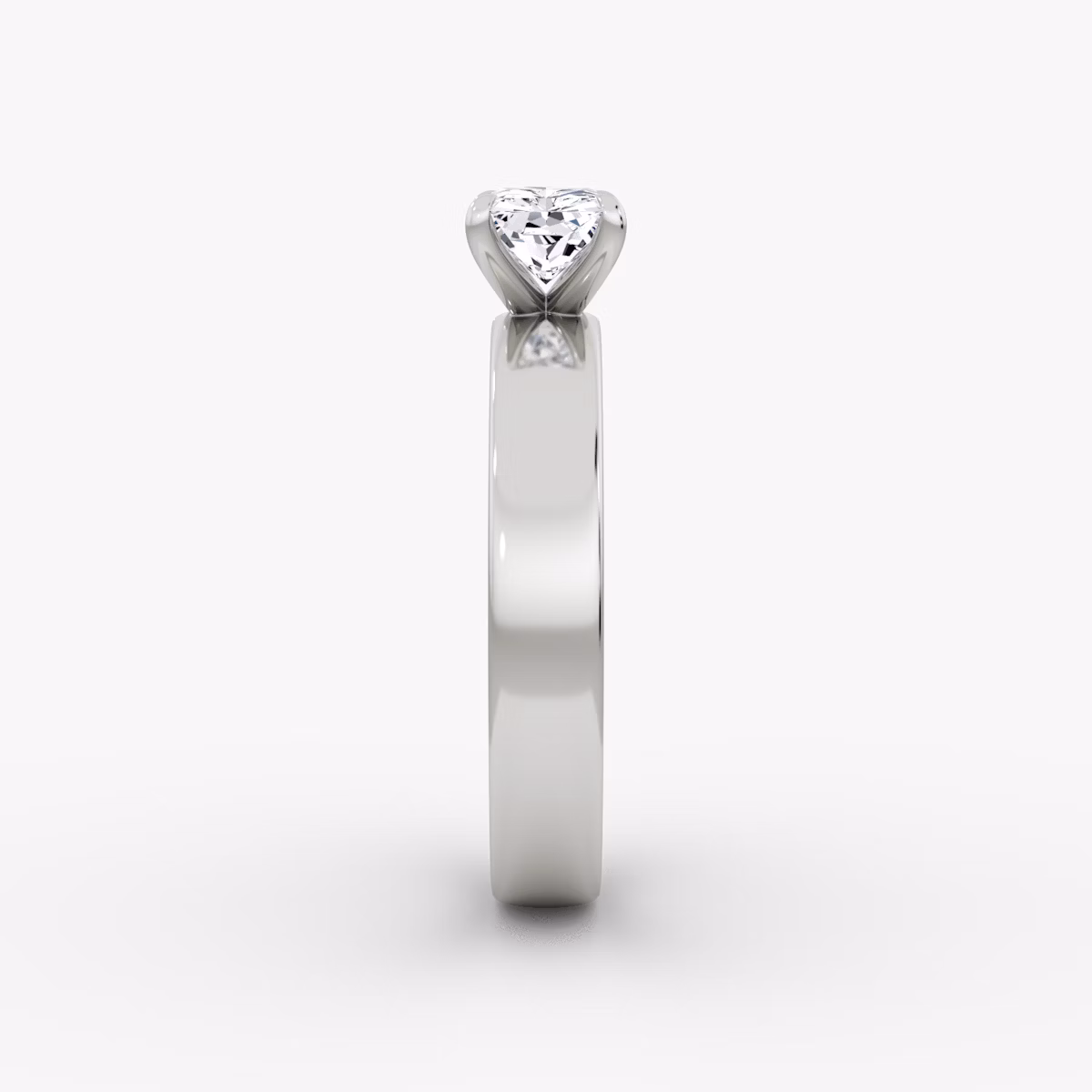 Cigar Band Solitaire | Radiant | 18k | White Gold | bandWidth: 4mm | diamondOrientation: horizontal | caratWeight: other