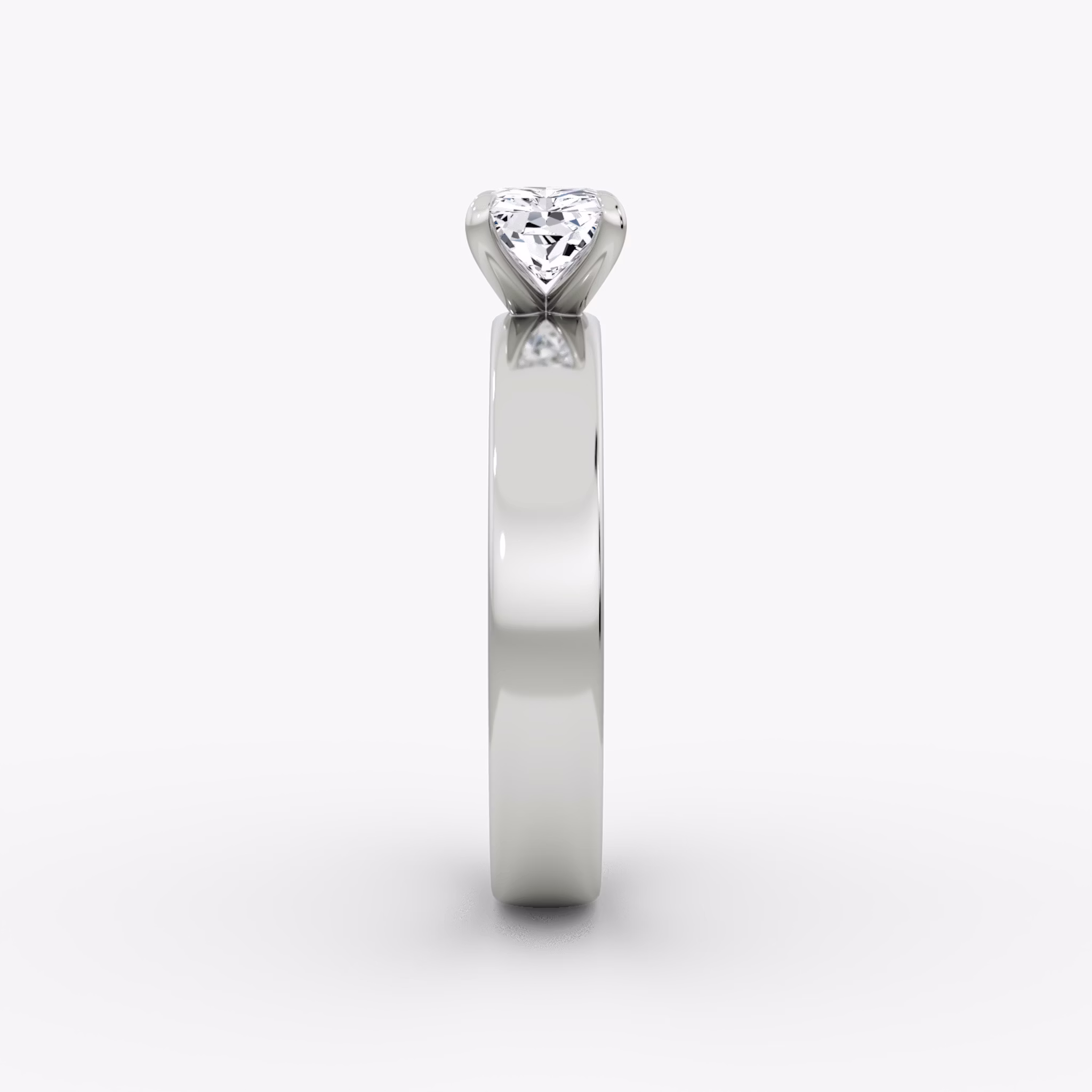 Cigar Band Solitaire | Radiant | Platinum | bandWidth: 4mm | diamondOrientation: horizontal | caratWeight: other