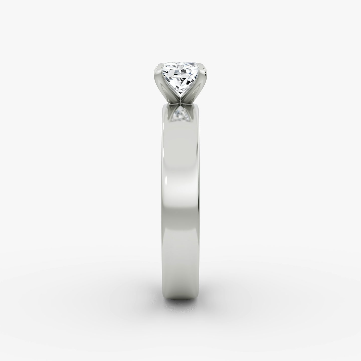 Cigar Band Solitaire | Radiant | 18k | White Gold | bandWidth: 4mm | diamondOrientation: horizontal | caratWeight: other