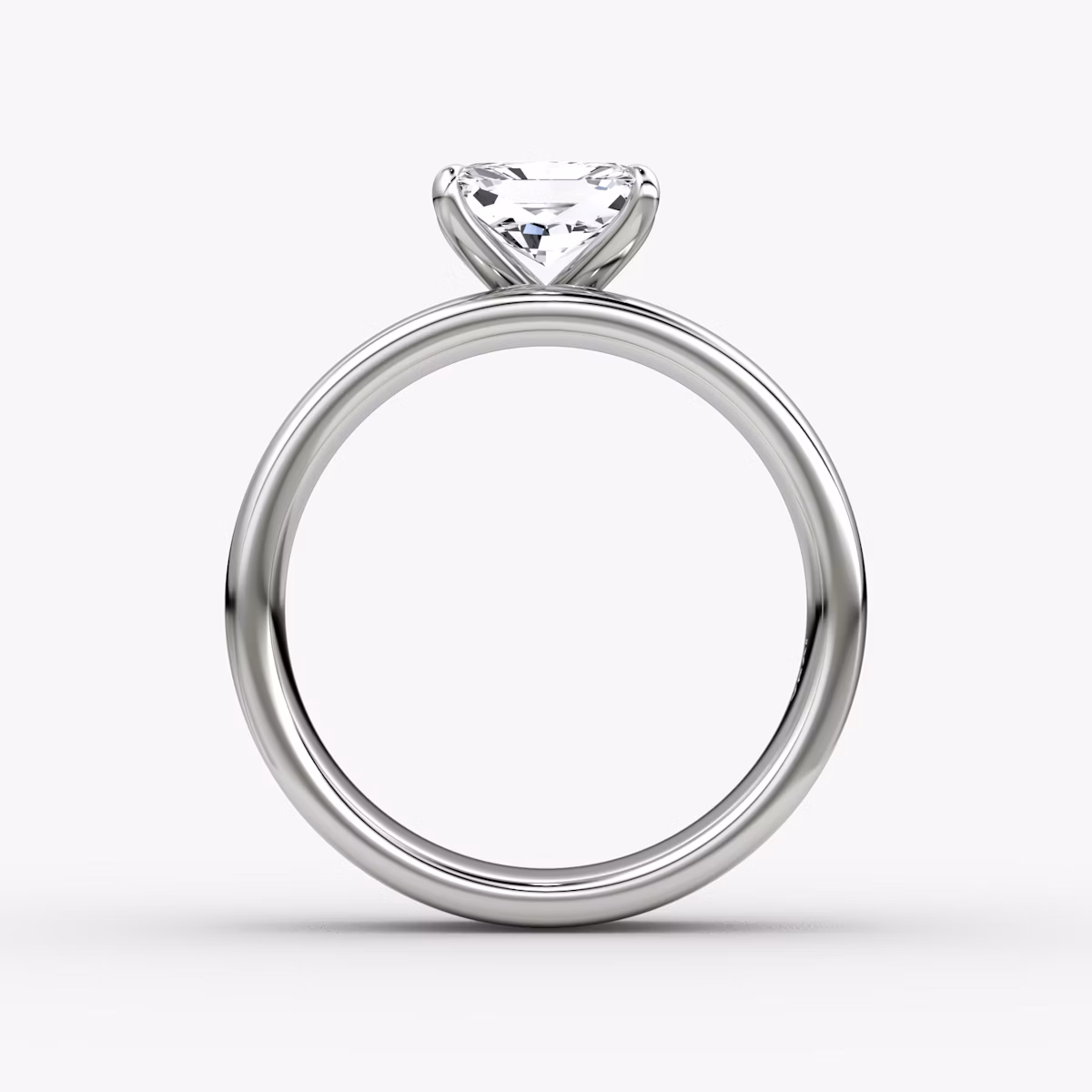 Cigar Band Solitaire | Radiant | 18k | White Gold | bandWidth: 6mm | diamondOrientation: horizontal | caratWeight: other