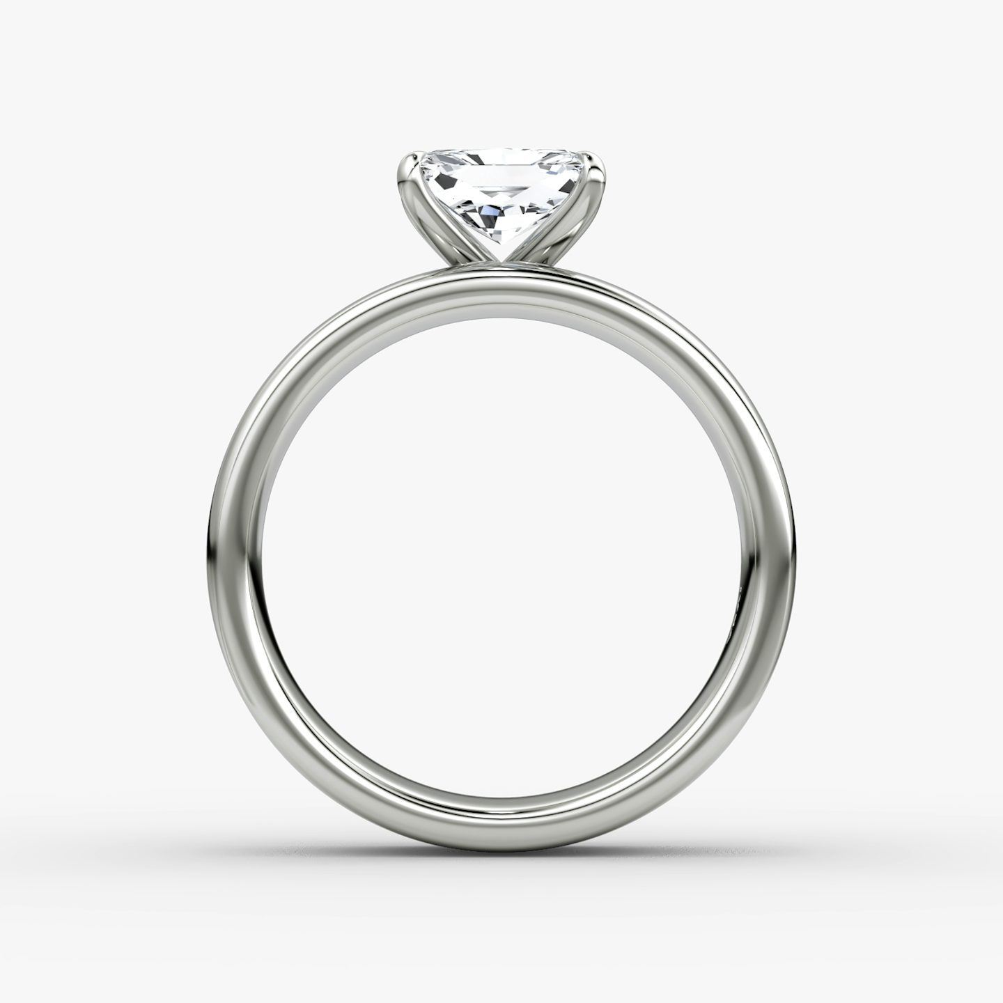 Cigar Band Solitaire | Radiant | 18k | White Gold | bandWidth: 6mm | diamondOrientation: horizontal | caratWeight: other