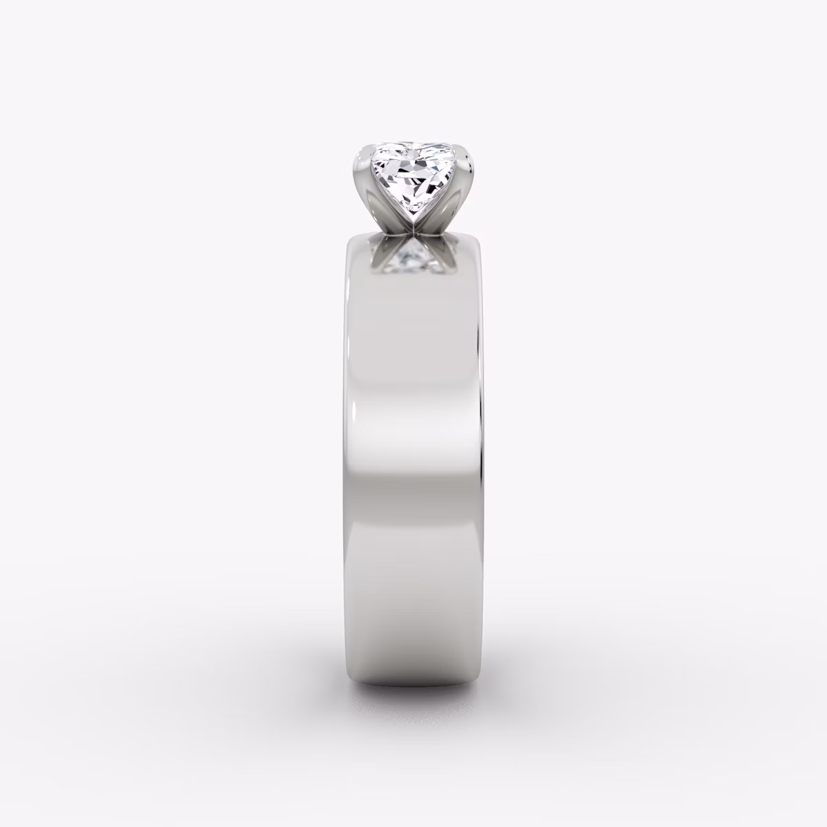 Cigar Band Solitaire | Radiant | 18k | White Gold | bandWidth: 6mm | diamondOrientation: horizontal | caratWeight: other