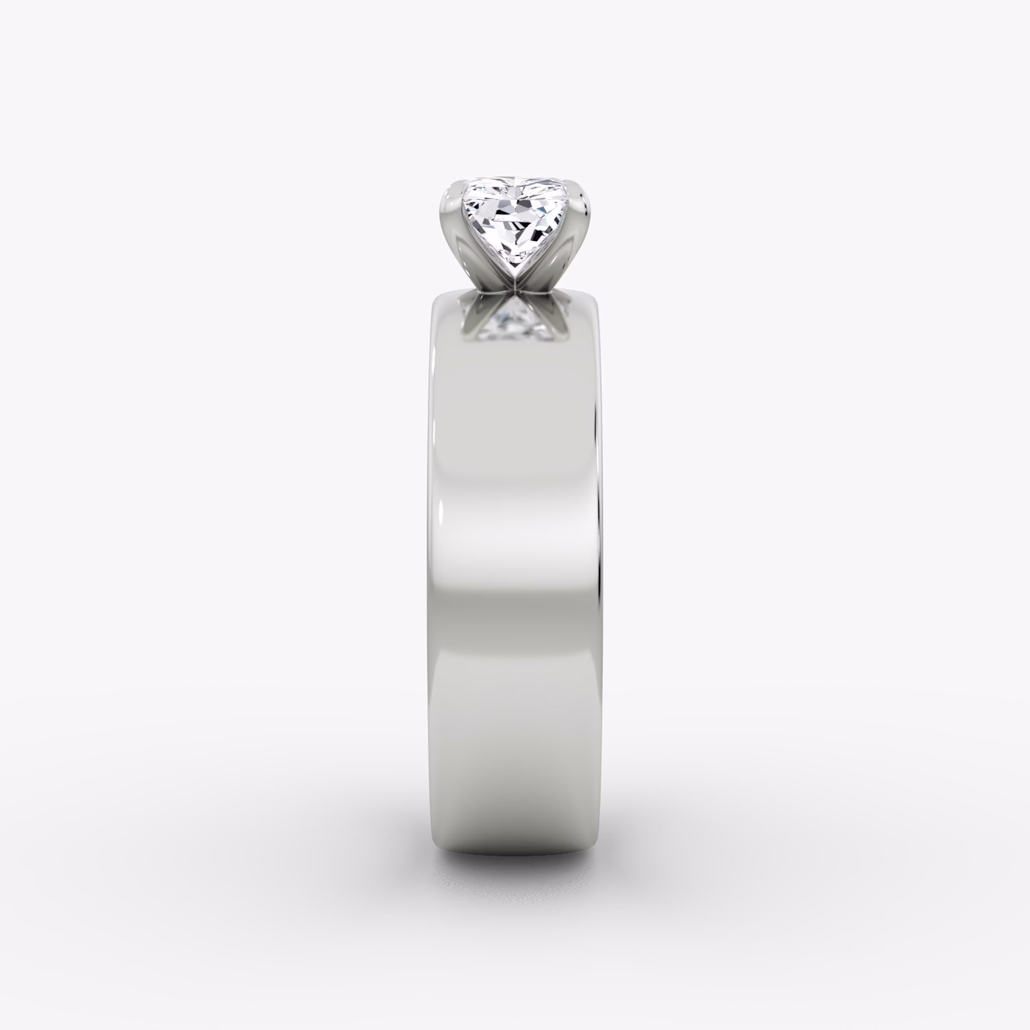 Cigar Band Solitaire | Radiant | 18k | White Gold | bandWidth: 6mm | diamondOrientation: horizontal | caratWeight: other