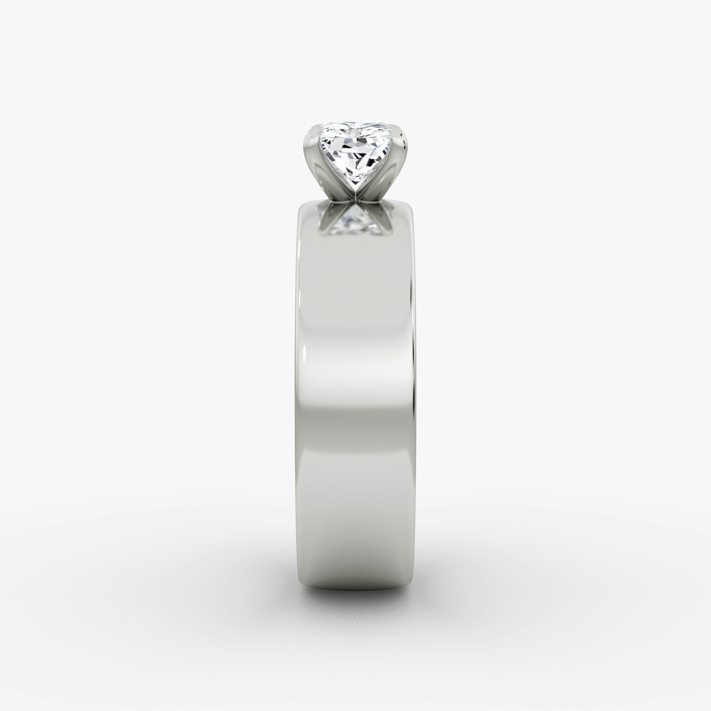 Cigar Band Solitaire | Radiant | 18k | White Gold | bandWidth: 6mm | diamondOrientation: horizontal | caratWeight: other