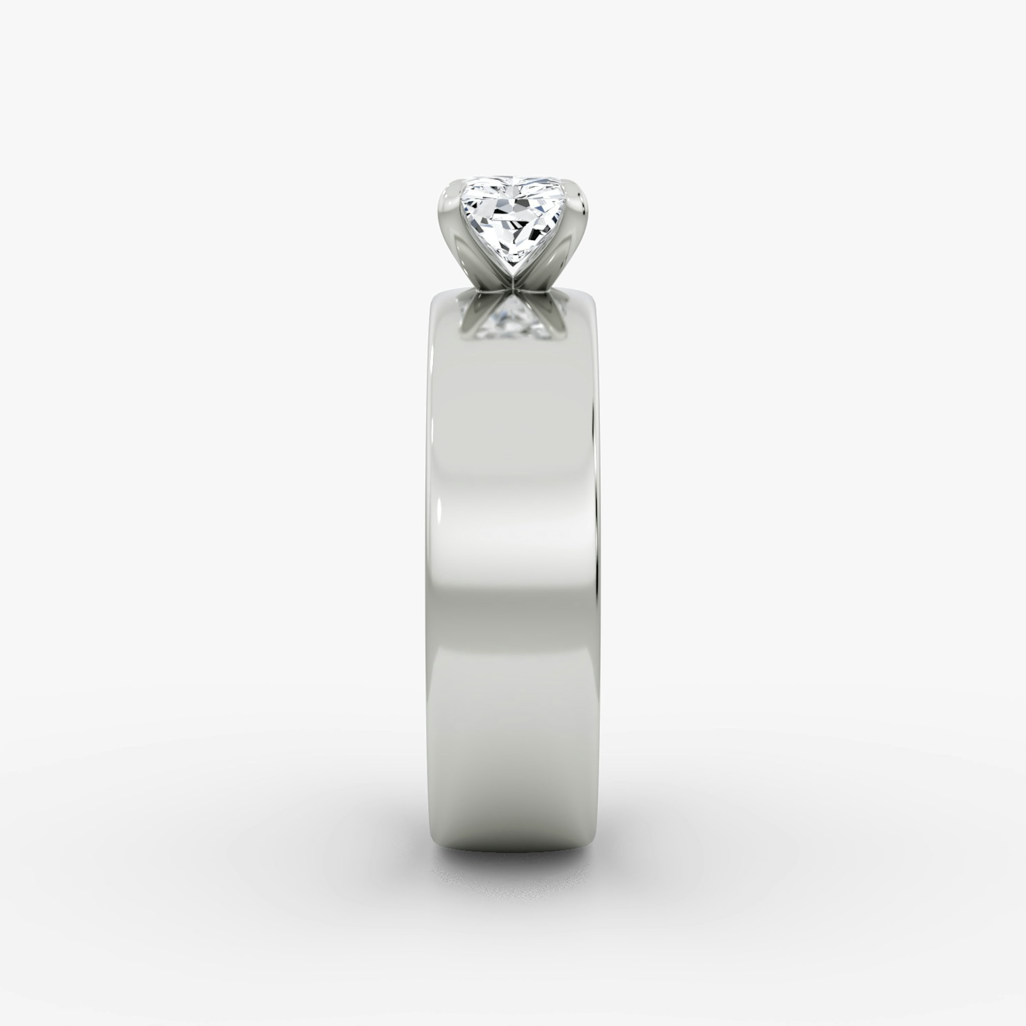 Cigar Band Solitaire | Radiant | 18k | White Gold | bandWidth: 6mm | diamondOrientation: horizontal | caratWeight: other