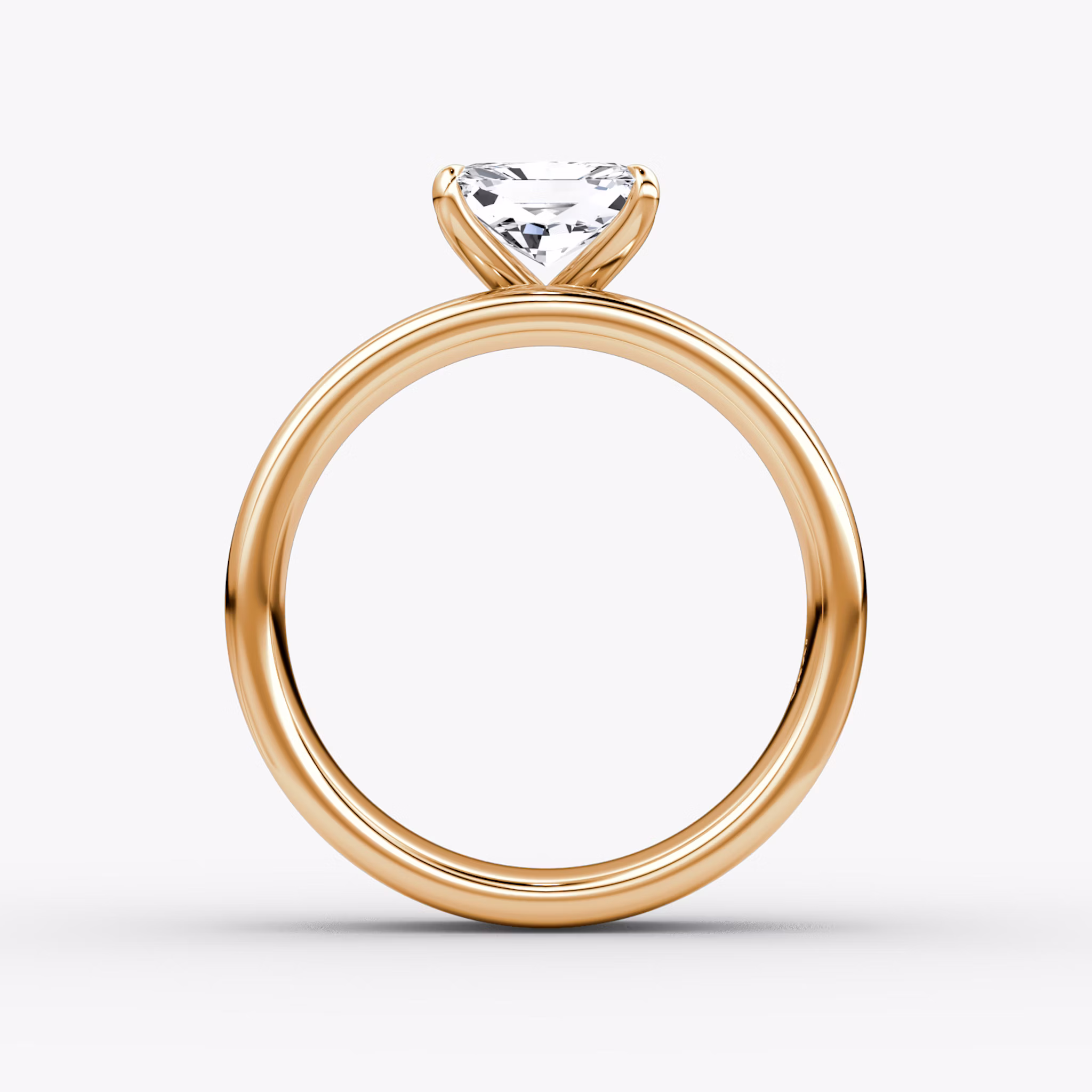 Cigar Band Solitaire | Radiant | 14k | Rose Gold | bandWidth: 6mm | diamondOrientation: horizontal | caratWeight: other