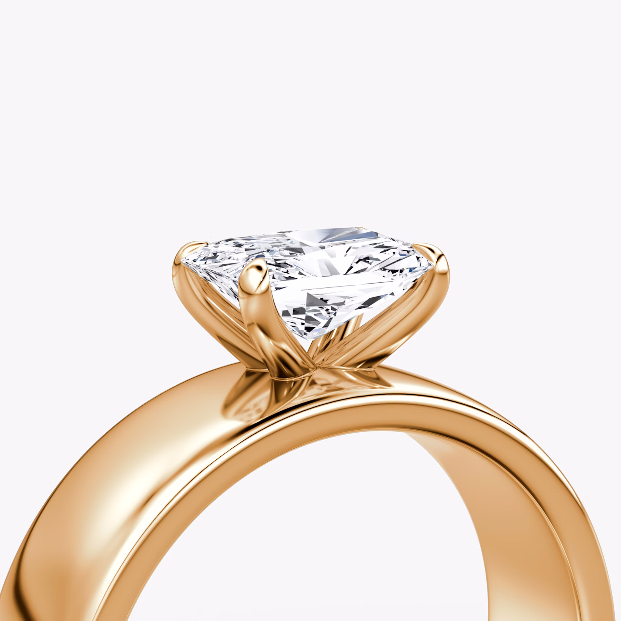 Cigar Band Solitaire | Radiant | 14k | Rose Gold | bandWidth: 6mm | diamondOrientation: horizontal | caratWeight: other