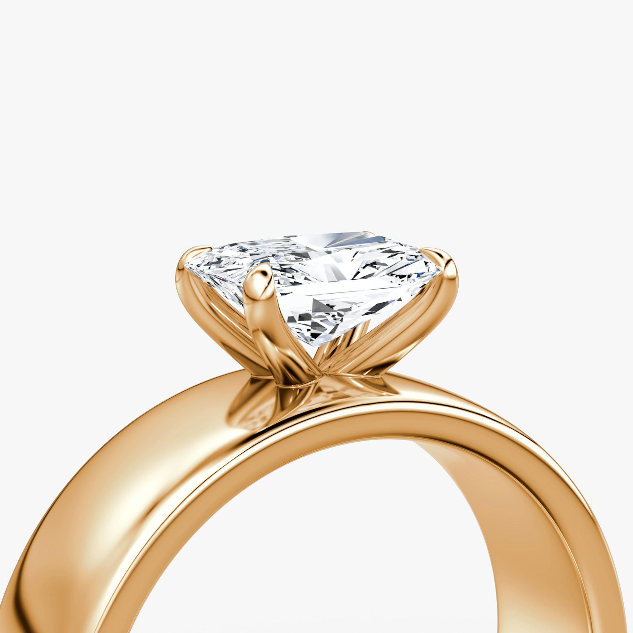 Cigar Band Solitaire | Radiant | 14k | Rose Gold | bandWidth: 6mm | diamondOrientation: horizontal | caratWeight: other