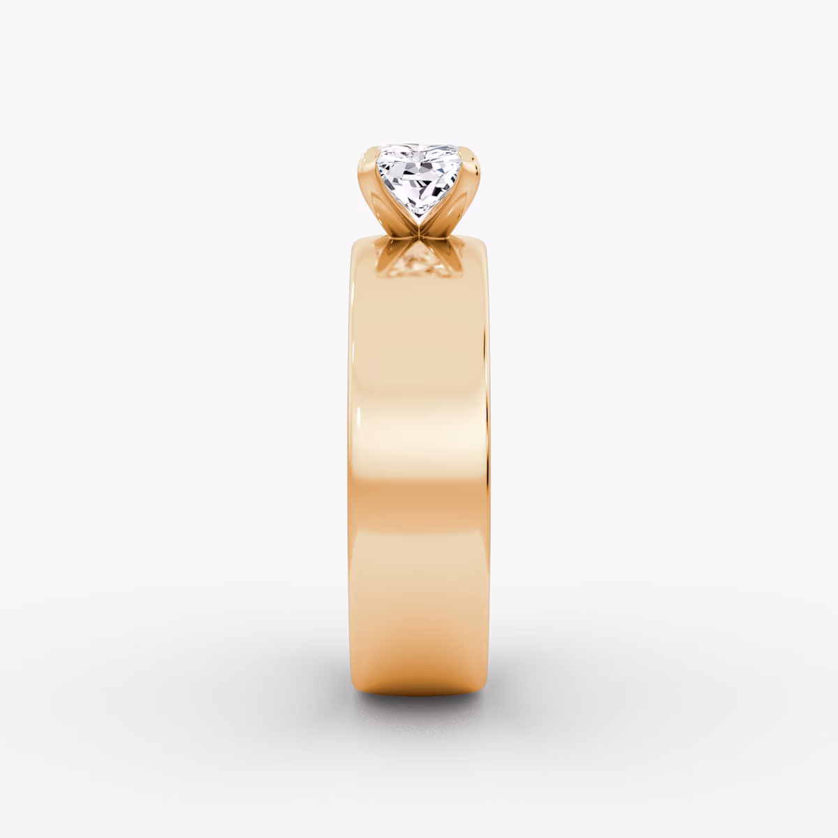Cigar Band Solitaire | Radiant | 14k | Rose Gold | bandWidth: 6mm | diamondOrientation: horizontal | caratWeight: other