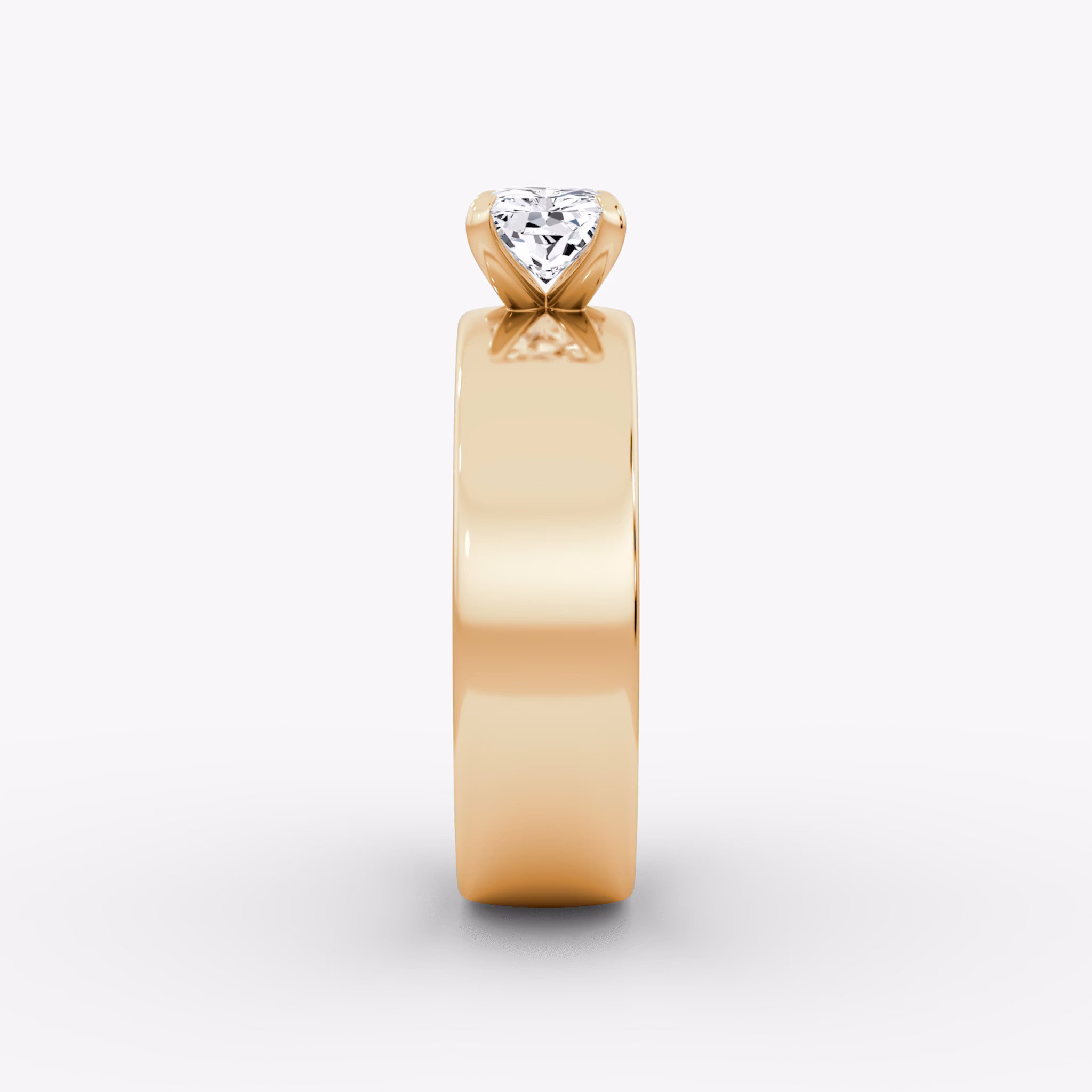 Cigar Band Solitaire | Radiant | 14k | Rose Gold | bandWidth: 6mm | diamondOrientation: horizontal | caratWeight: other