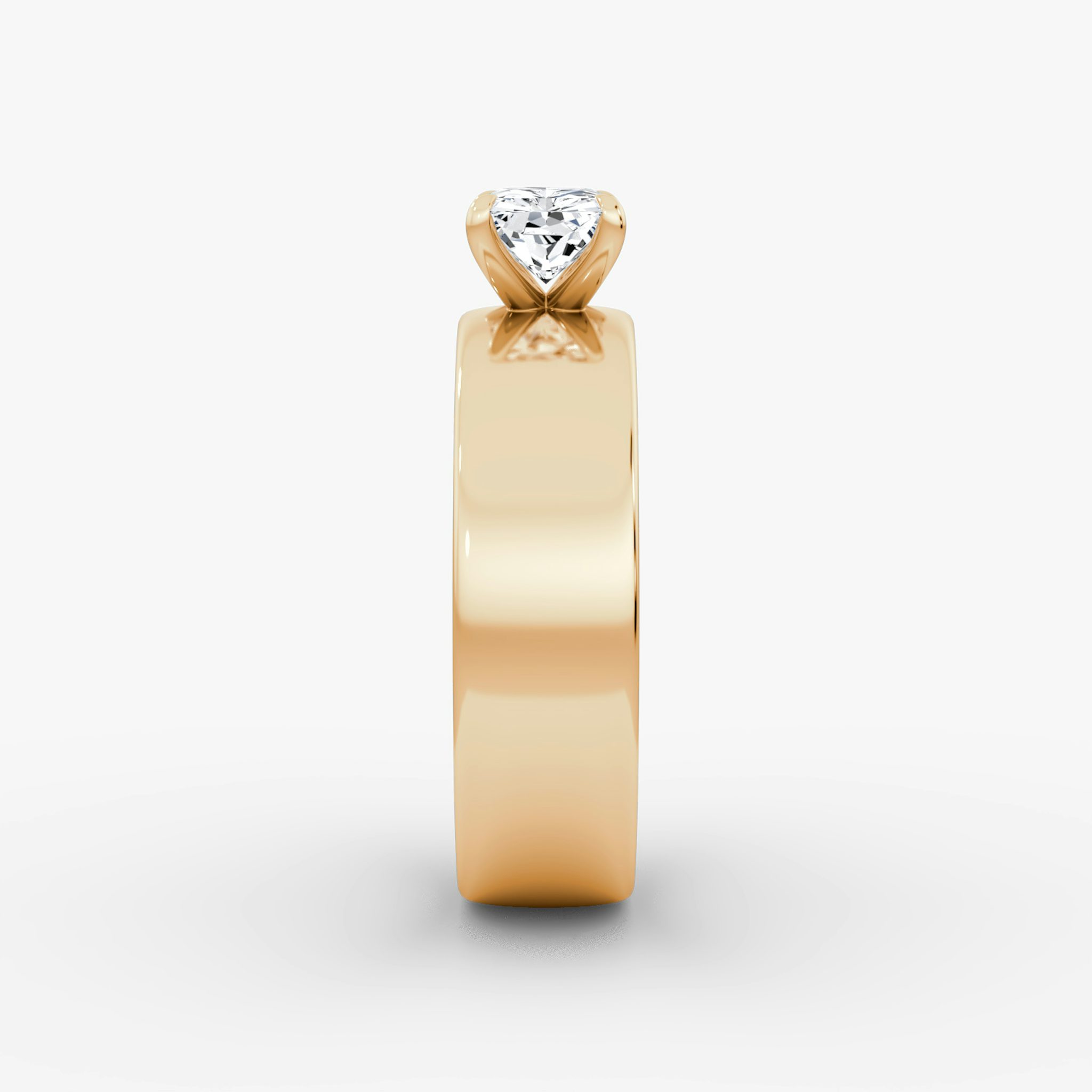 Cigar Band Solitaire | Radiant | 14k | Rose Gold | bandWidth: 6mm | diamondOrientation: horizontal | caratWeight: other