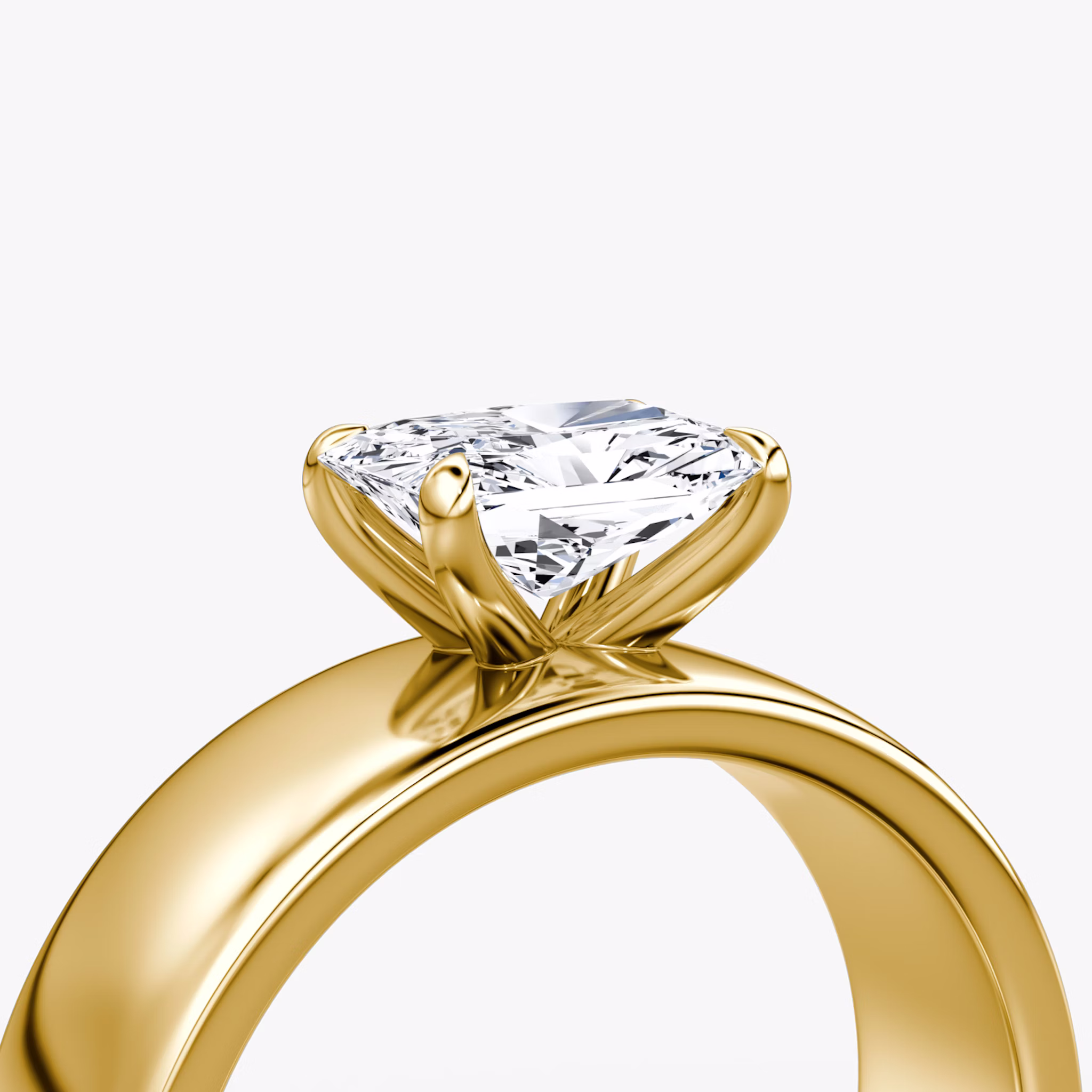 Cigar Band Solitaire | Radiant | 18k | Yellow Gold | bandWidth: 6mm | diamondOrientation: horizontal | caratWeight: other