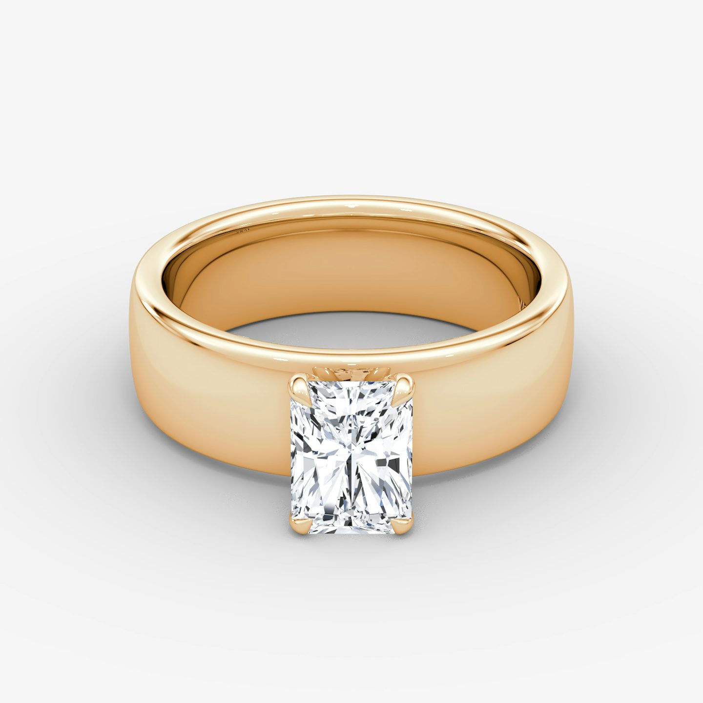 Cigar Band Solitaire | Radiant | 14k | Rose Gold | bandWidth: 6mm | diamondOrientation: vertical | caratWeight: other