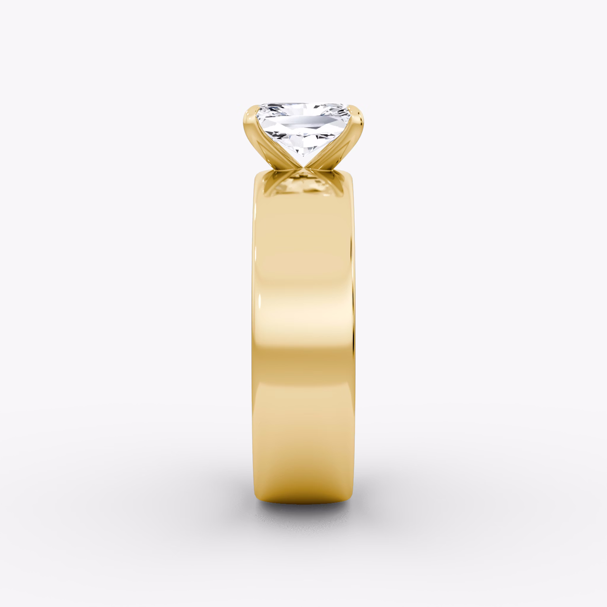 Cigar Band Solitaire | Radiant | 18k | Yellow Gold | bandWidth: 6mm | diamondOrientation: vertical | caratWeight: other