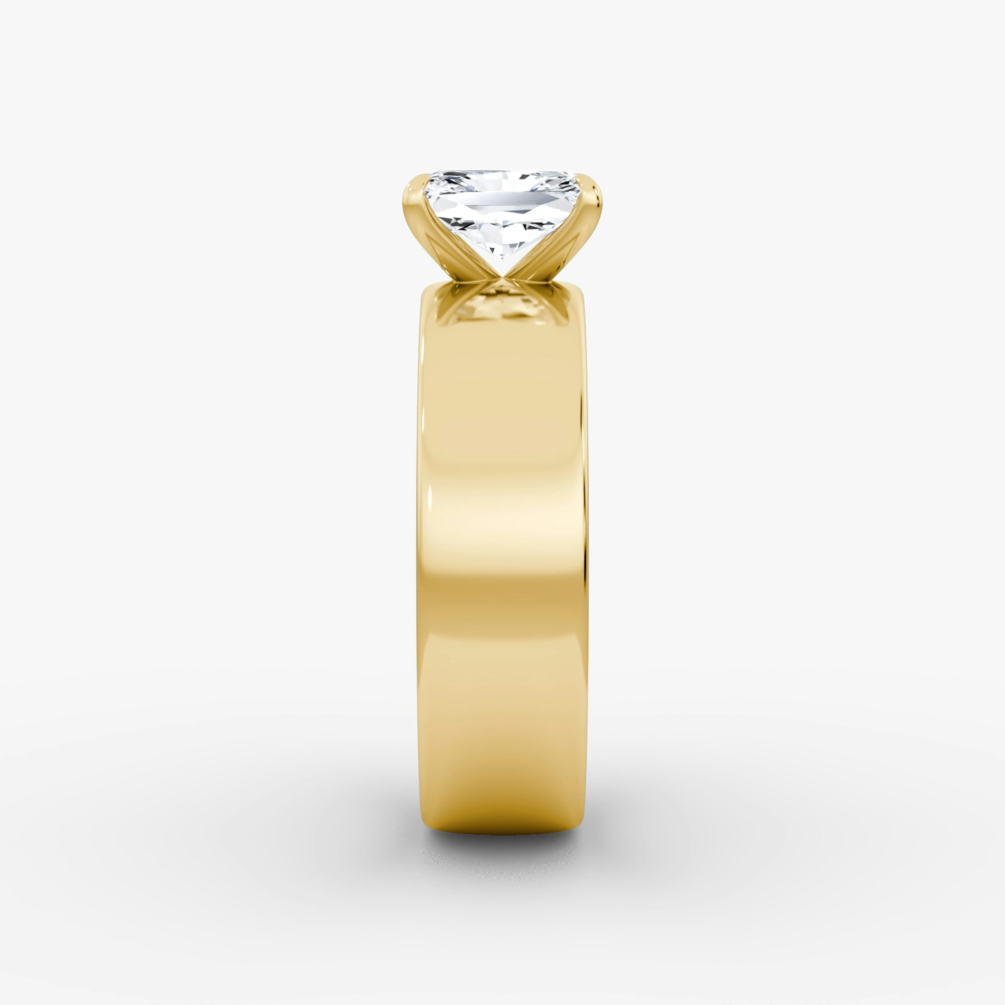 Cigar Band Solitaire | Radiant | 18k | Yellow Gold | bandWidth: 6mm | diamondOrientation: vertical | caratWeight: other
