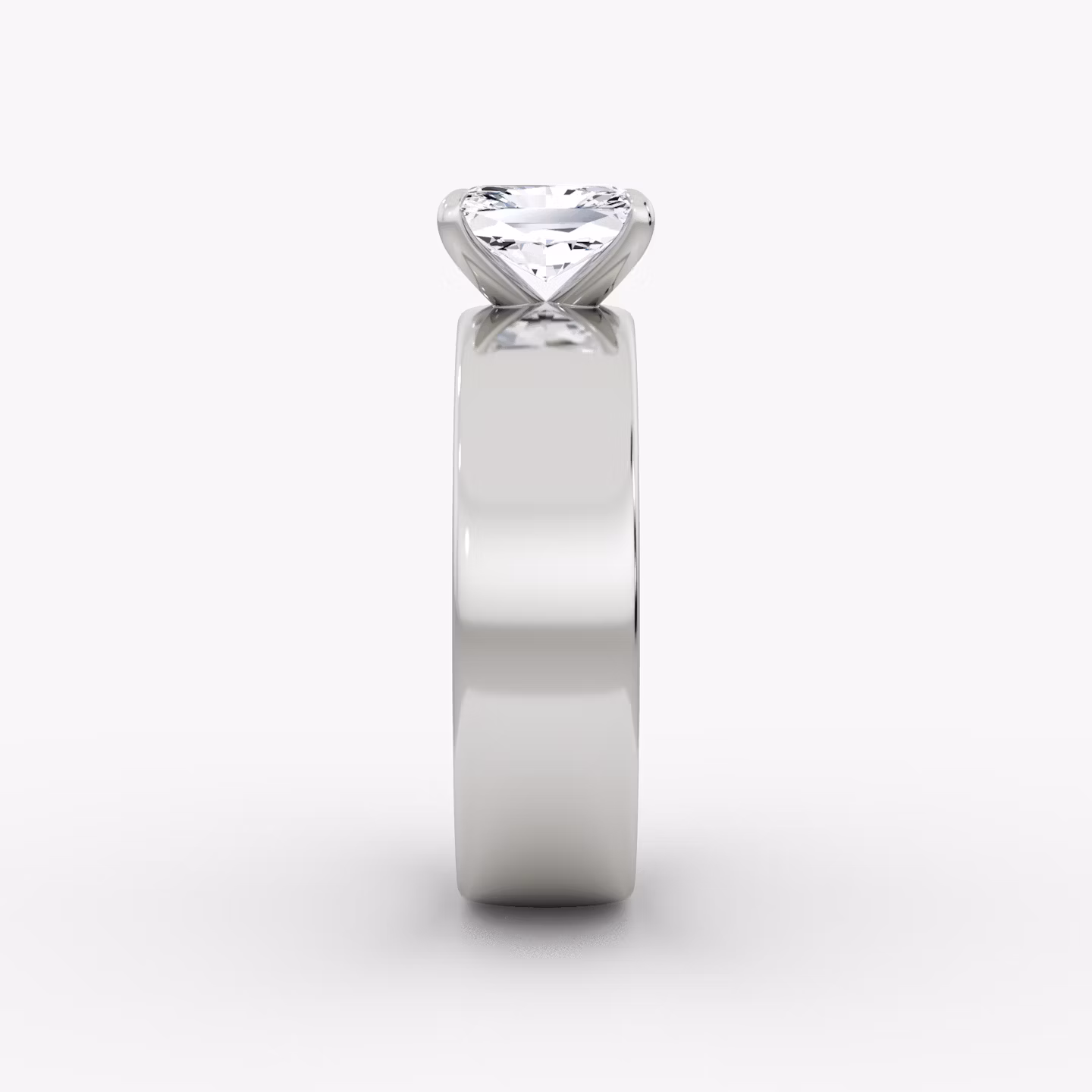 Cigar Band Solitaire | Radiant | 18k | White Gold | bandWidth: 6mm | diamondOrientation: vertical | caratWeight: other